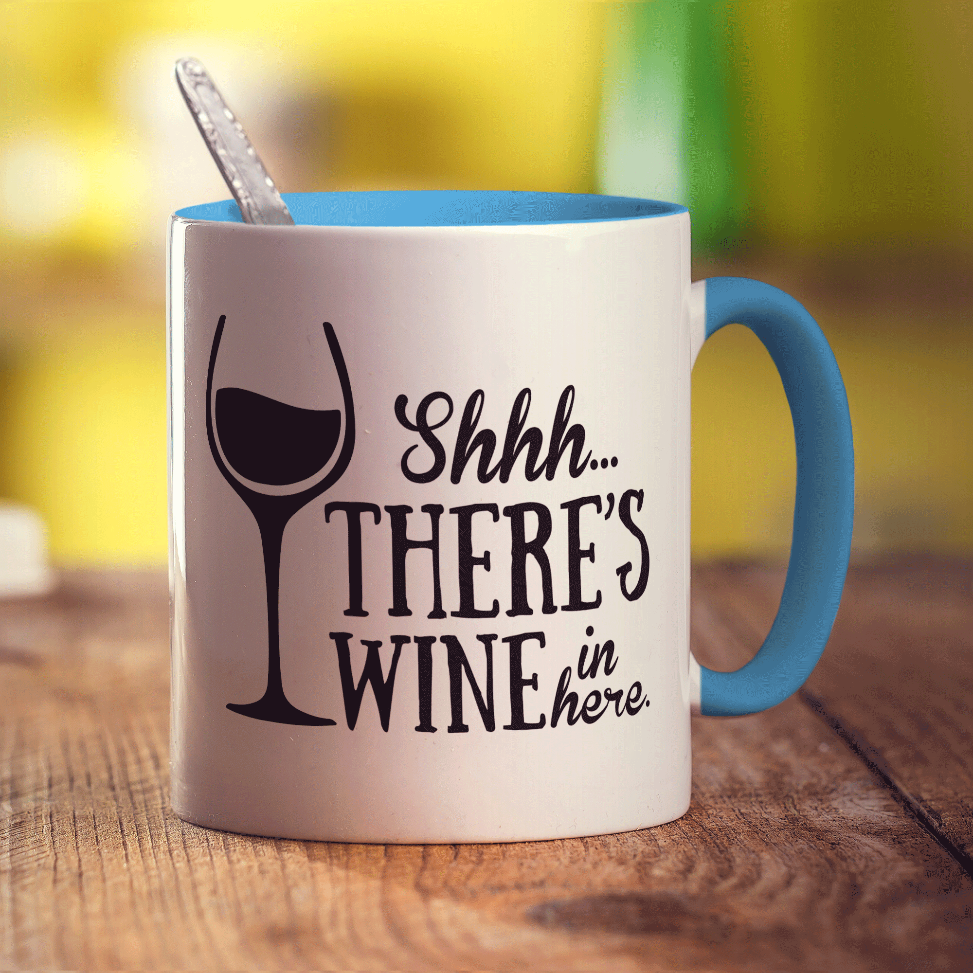 Shh There's Wine In Here Mug - Standard 330ml (11oz) / Blue