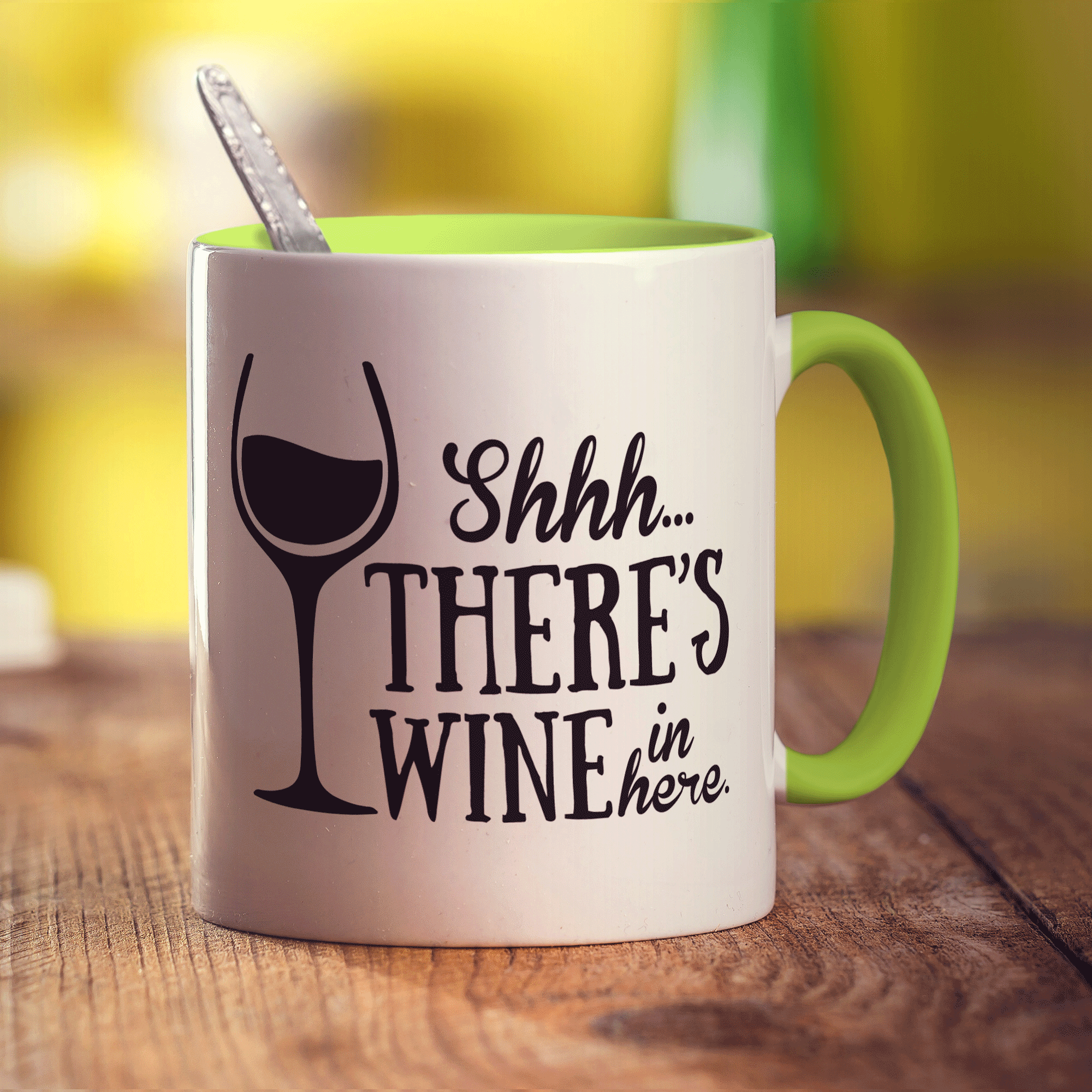 Shh There's Wine In Here Mug - Standard 330ml (11oz) / Green