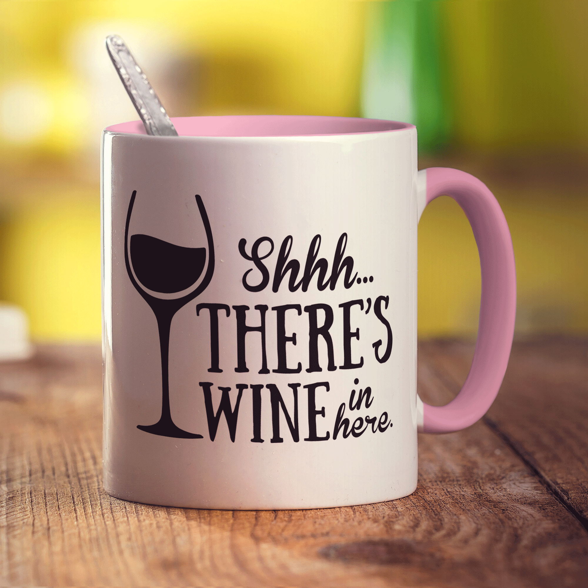 Shh There's Wine In Here Mug - Standard 330ml (11oz) / Pink