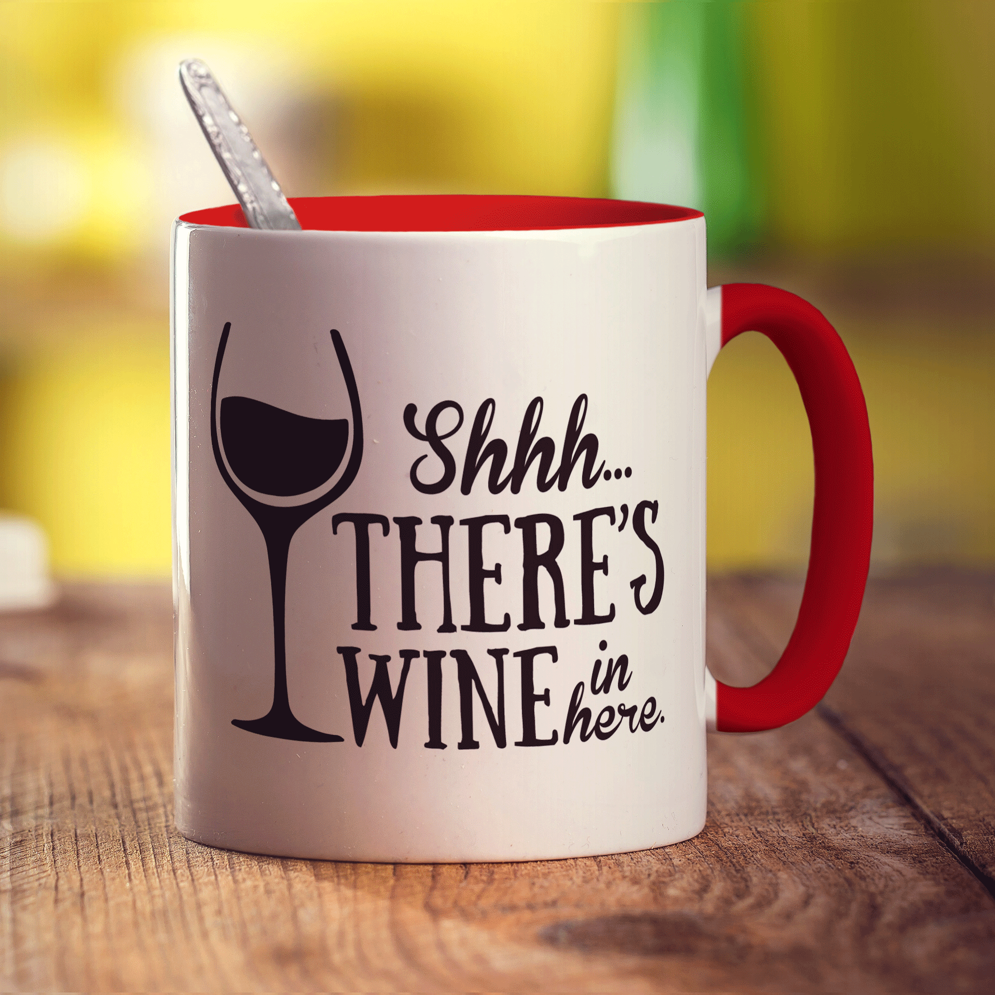 Shh There's Wine In Here Mug - Standard 330ml (11oz) / Red