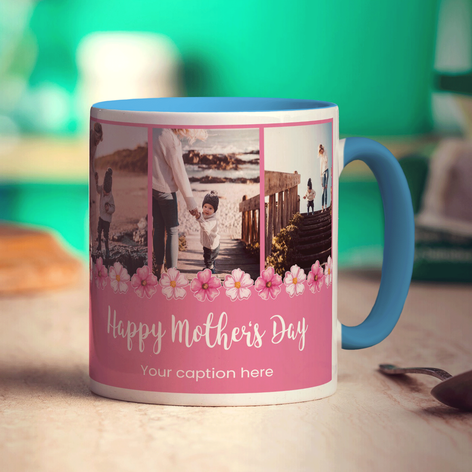 3 Photo Mother's Day Mug With Caption