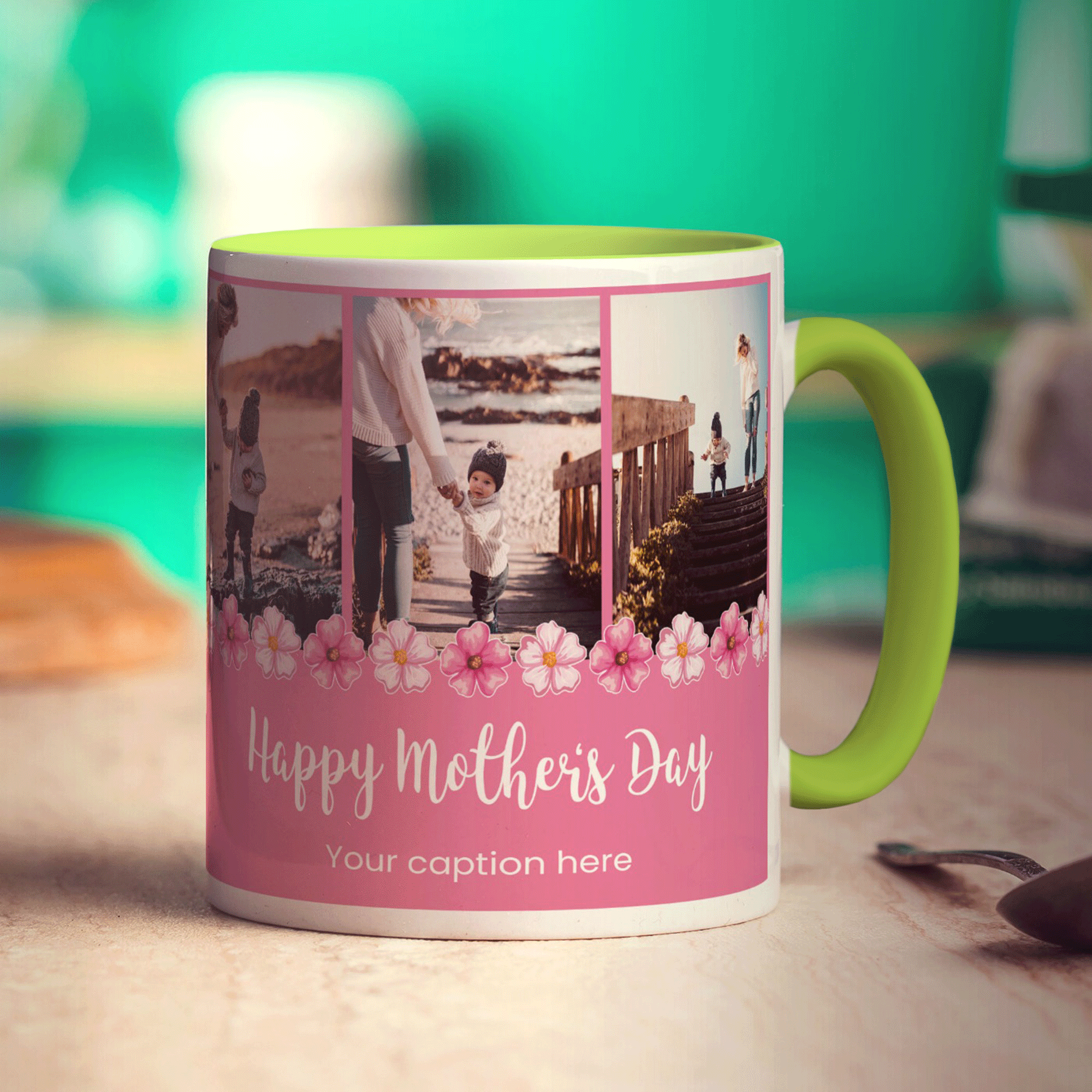 3 Photo Mother's Day Mug With Caption
