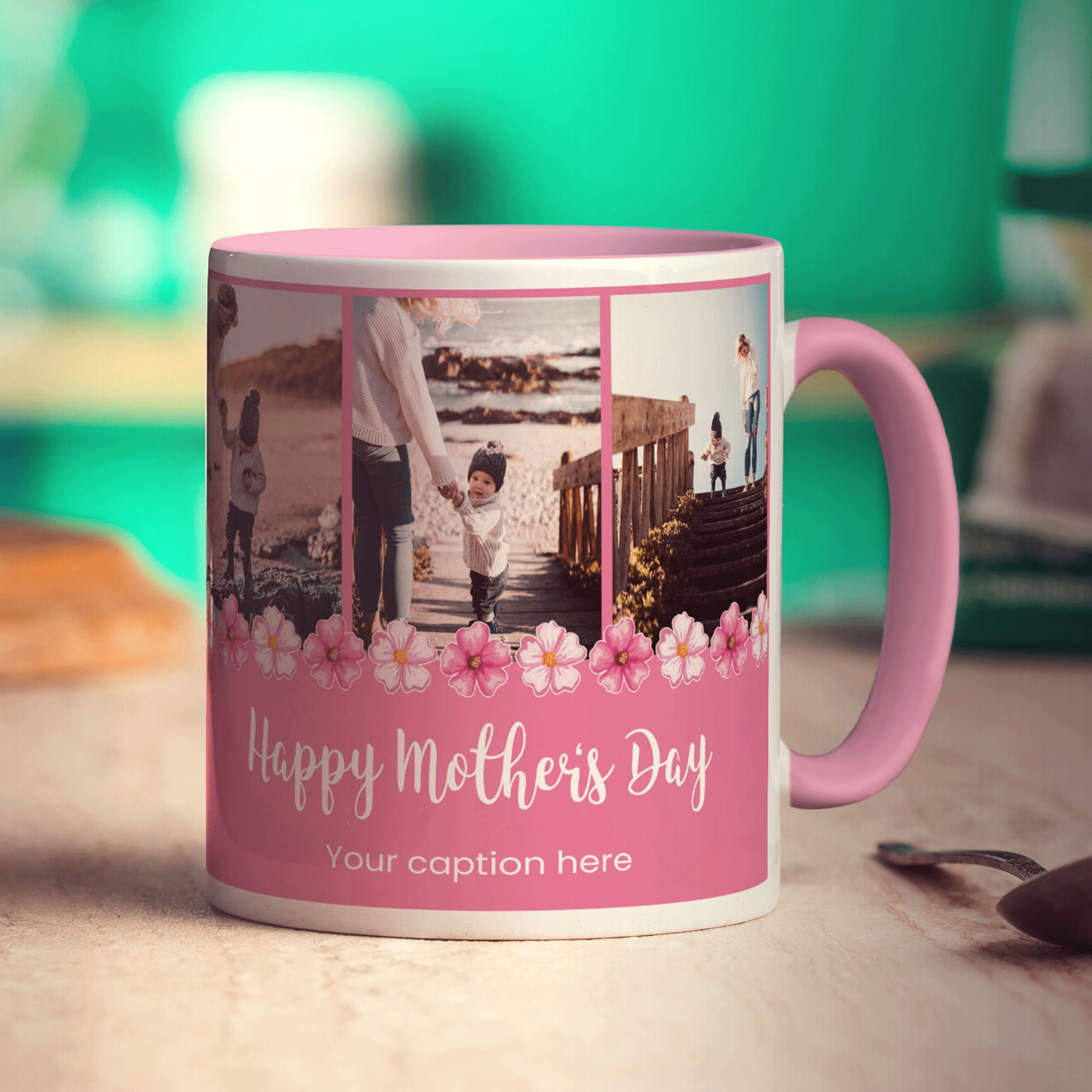 3 Photo Mother's Day Mug With Caption