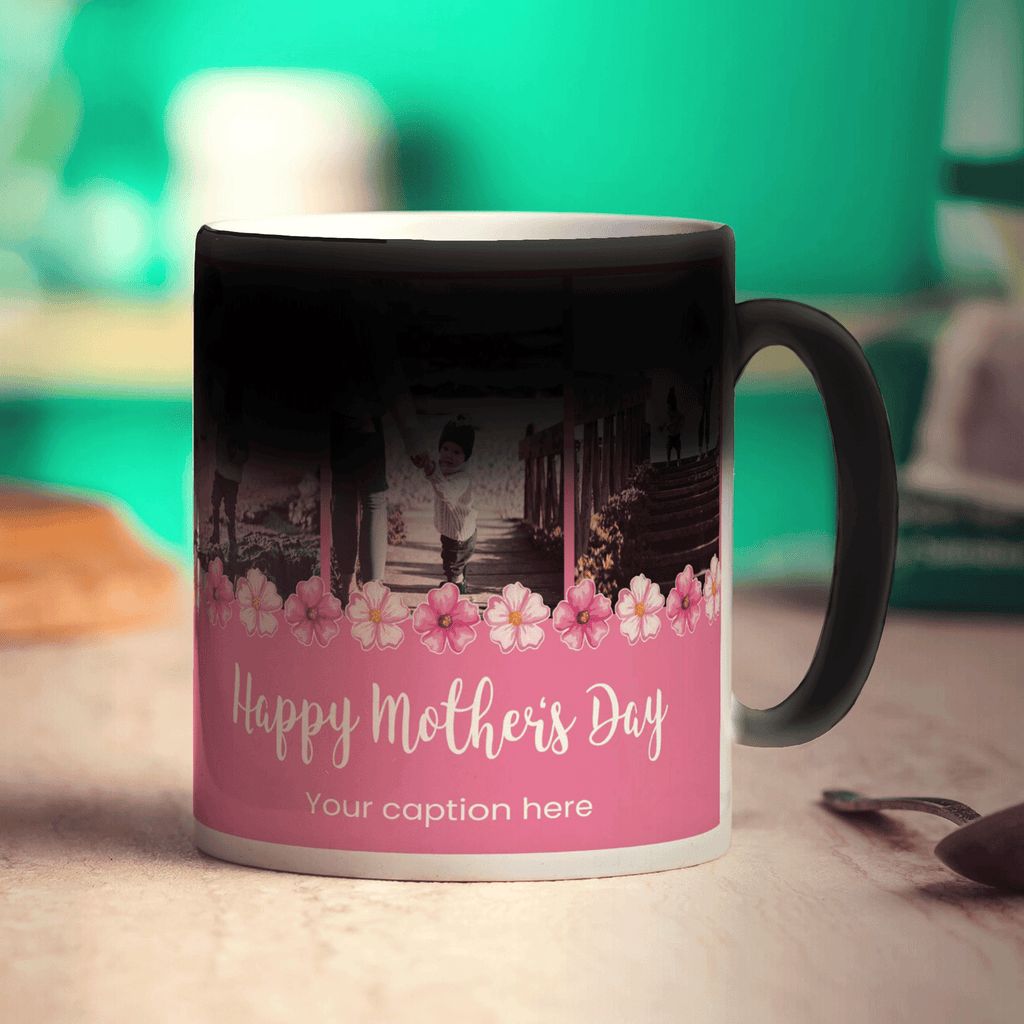3 Photo Mother's Day Mug With Caption - Standard 330ml (11oz) / Magic Mug