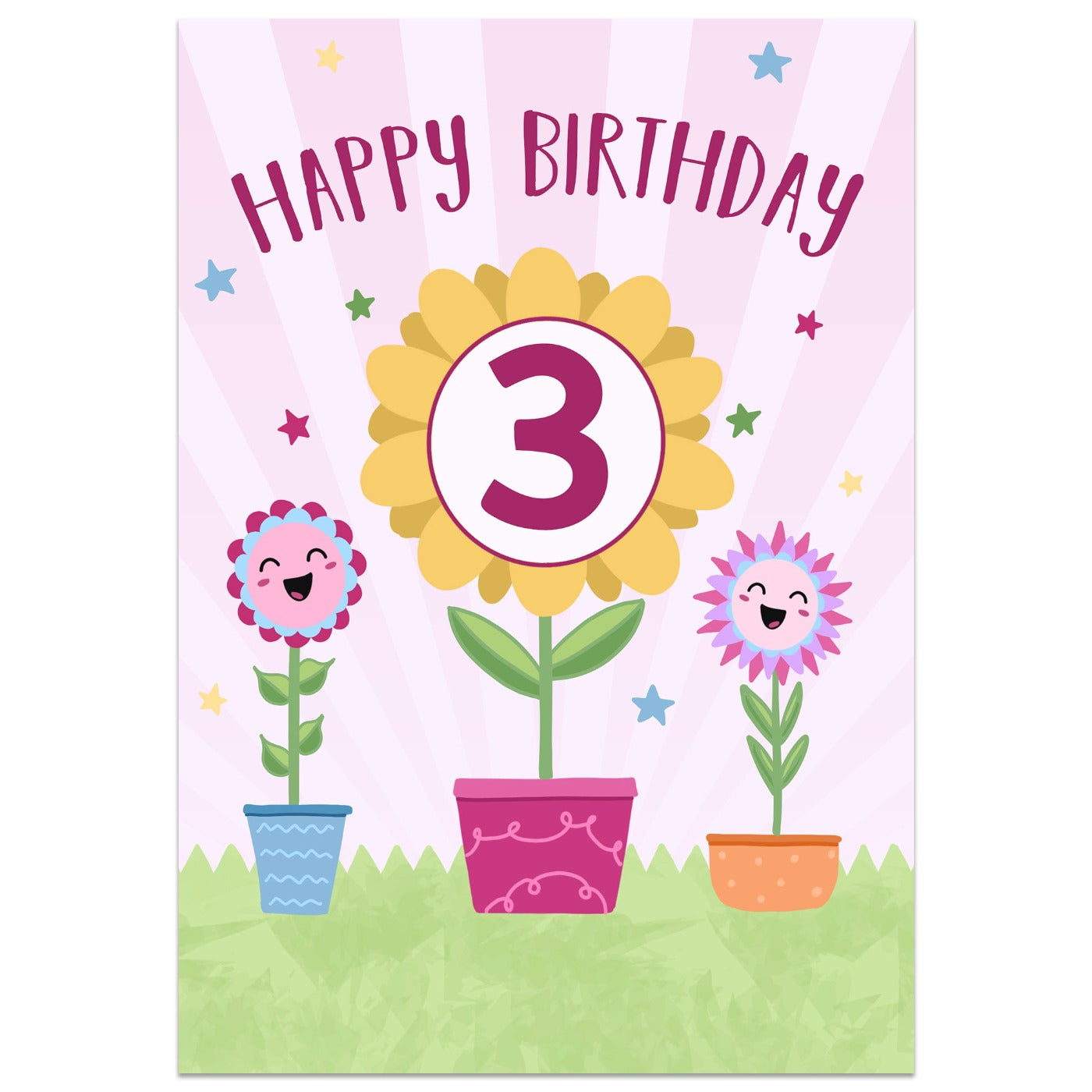 3rd Birthday Flower Card