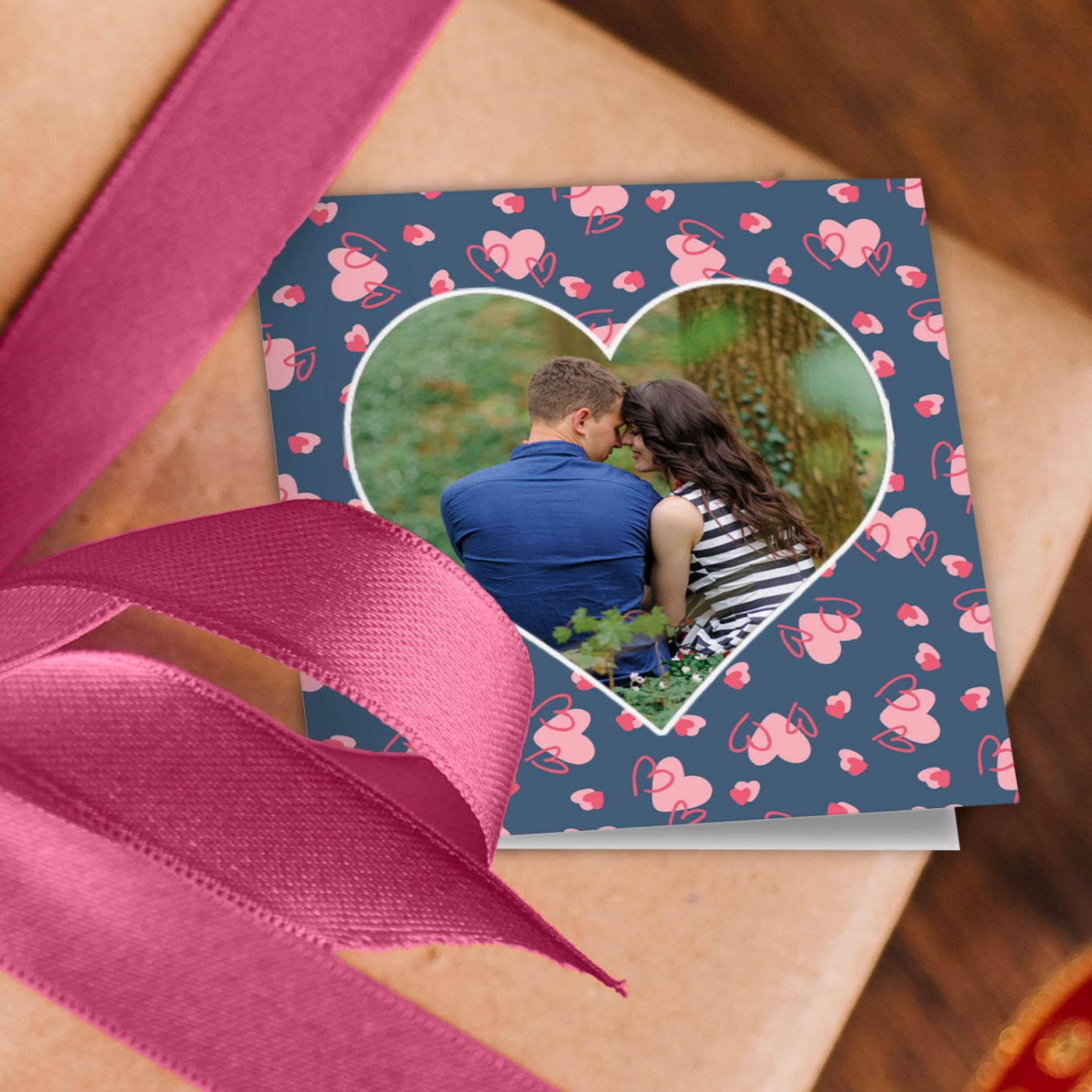 3 Heart Photo Wrapping Paper