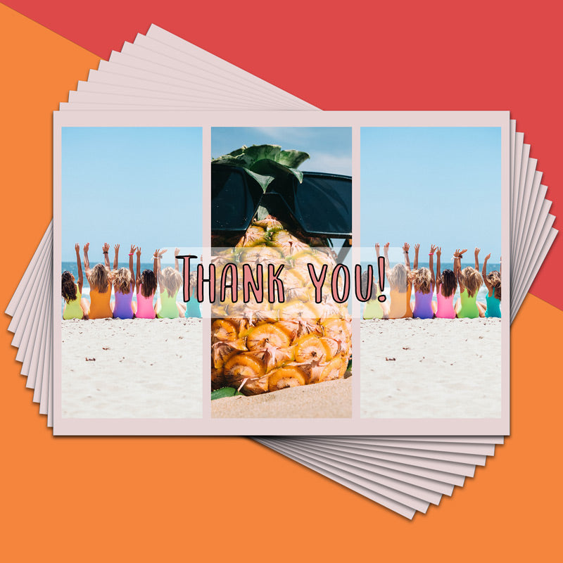 3 Image Thank You Card - Pack of 10