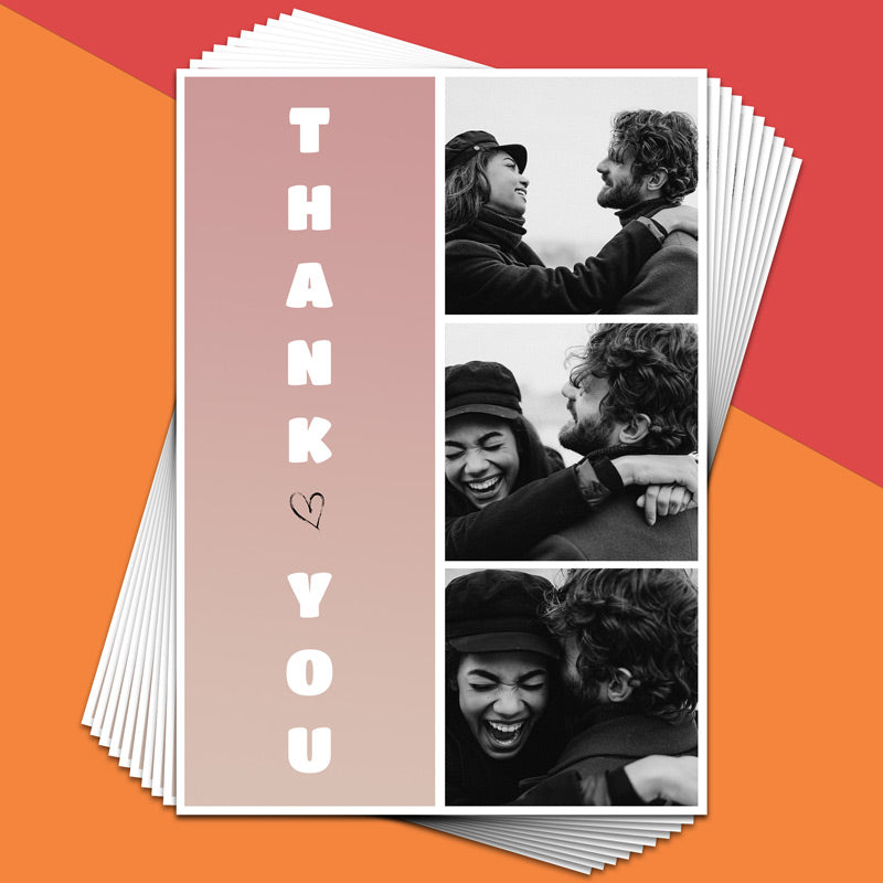 3 Image Thank You Heart Card - Pack of 10