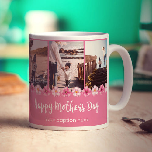 3 Photo Mother's Day Mug With Caption - Standard 330ml (11oz) / White