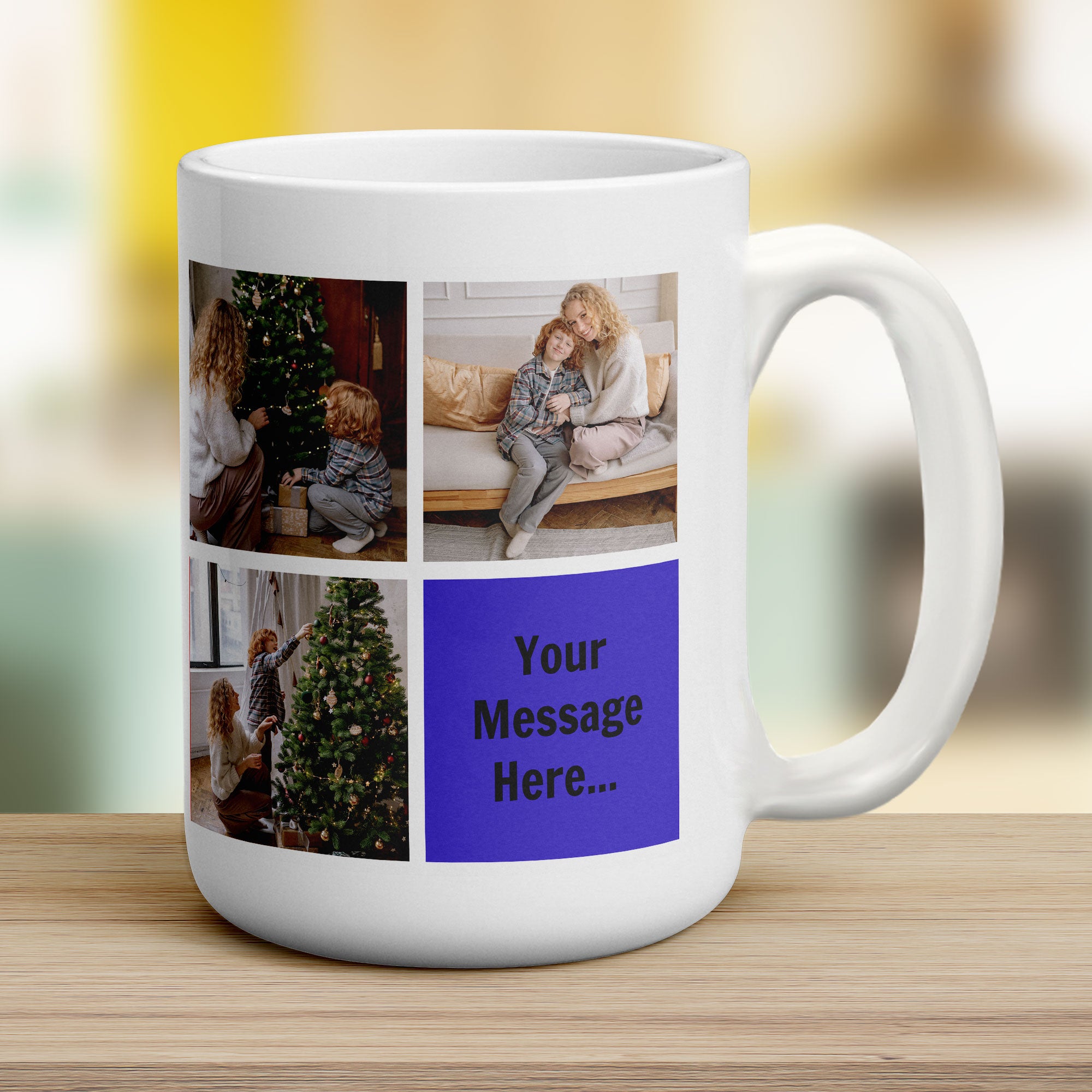 3 Photo and Message Collage Mug