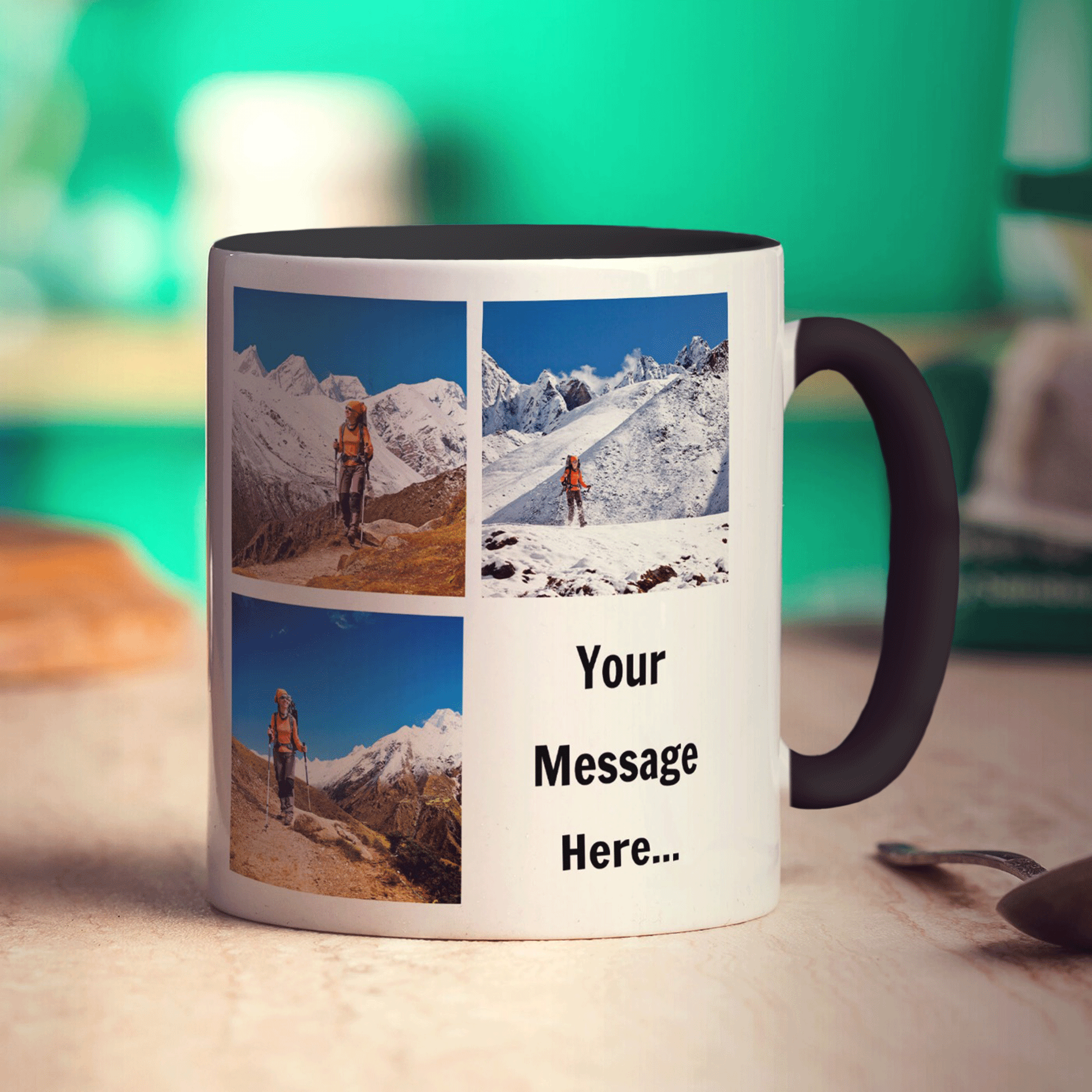 3 Photo and Message Collage Mug
