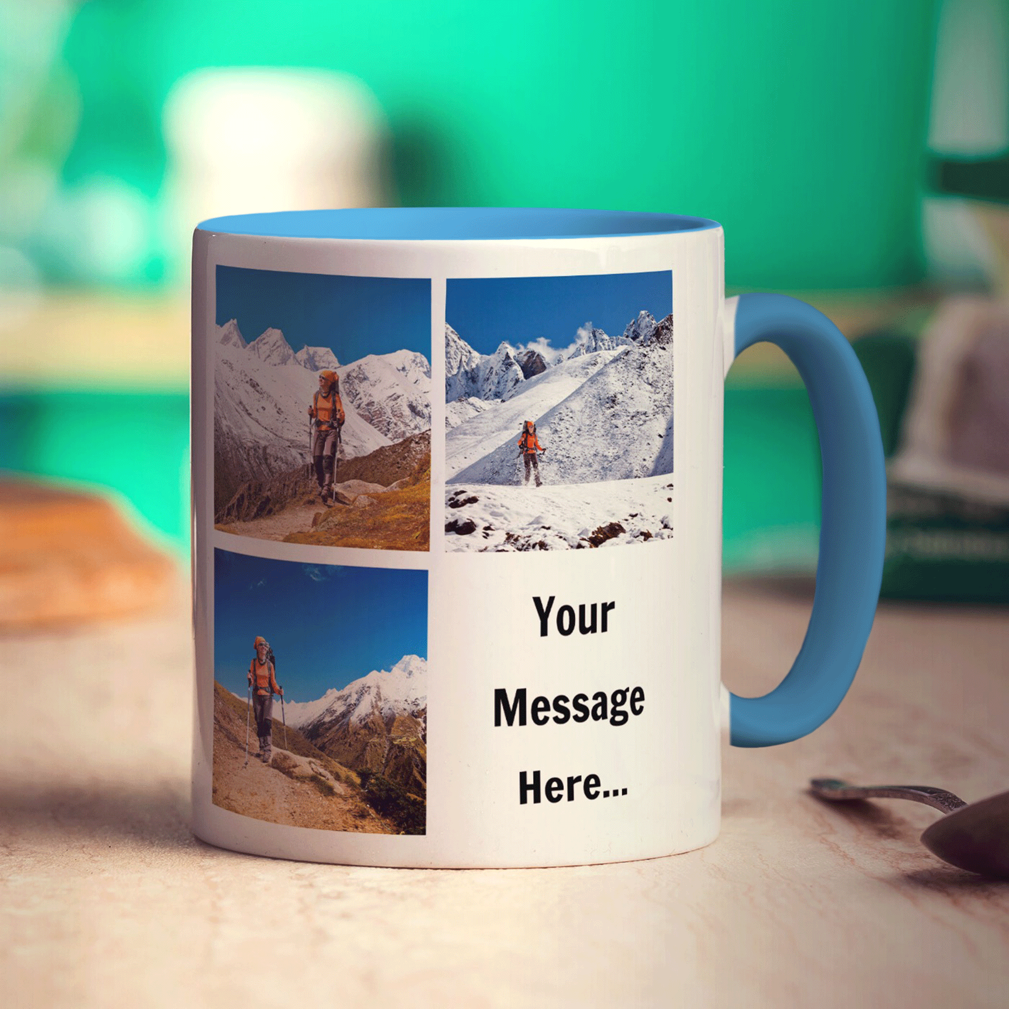3 Photo and Message Collage Mug