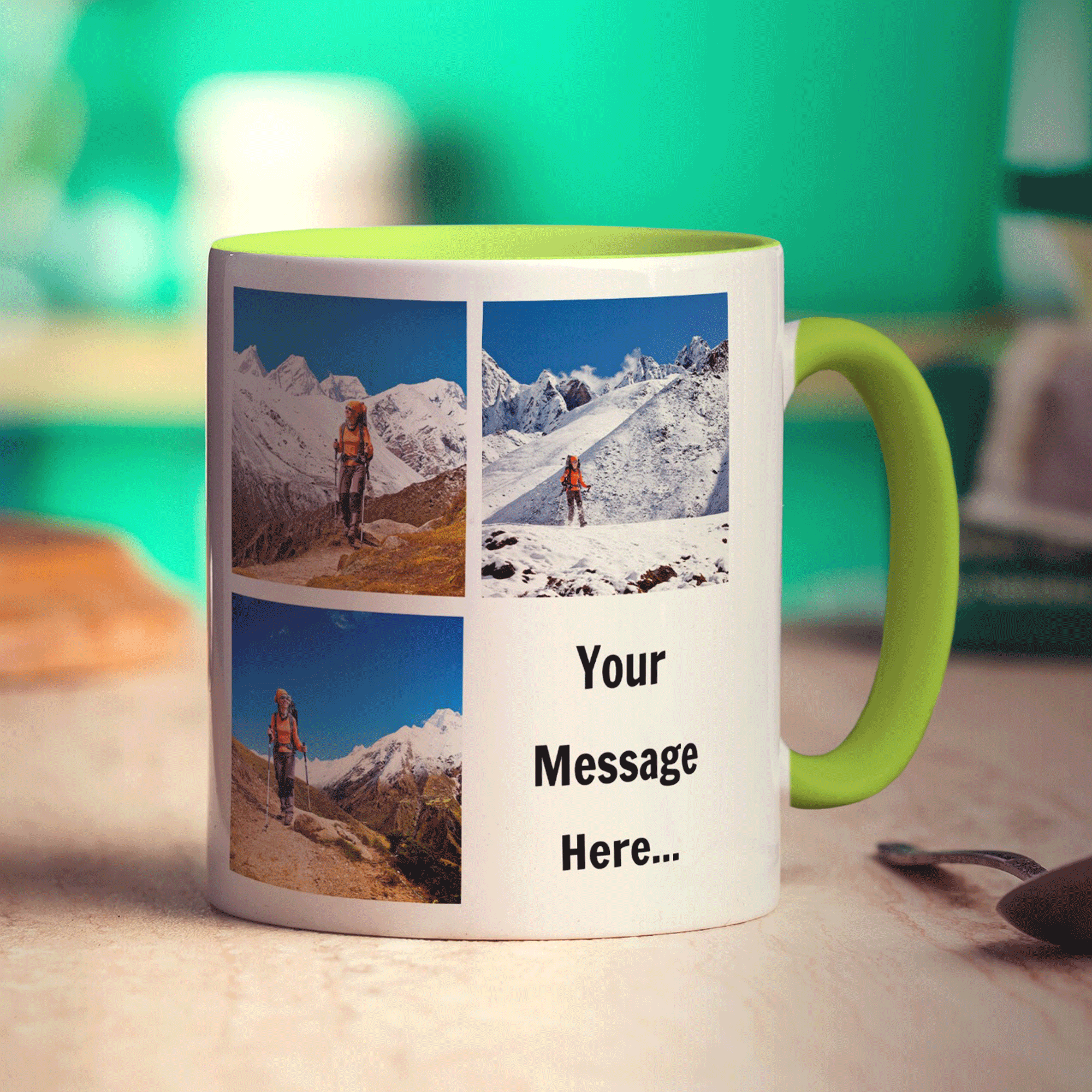 3 Photo and Message Collage Mug