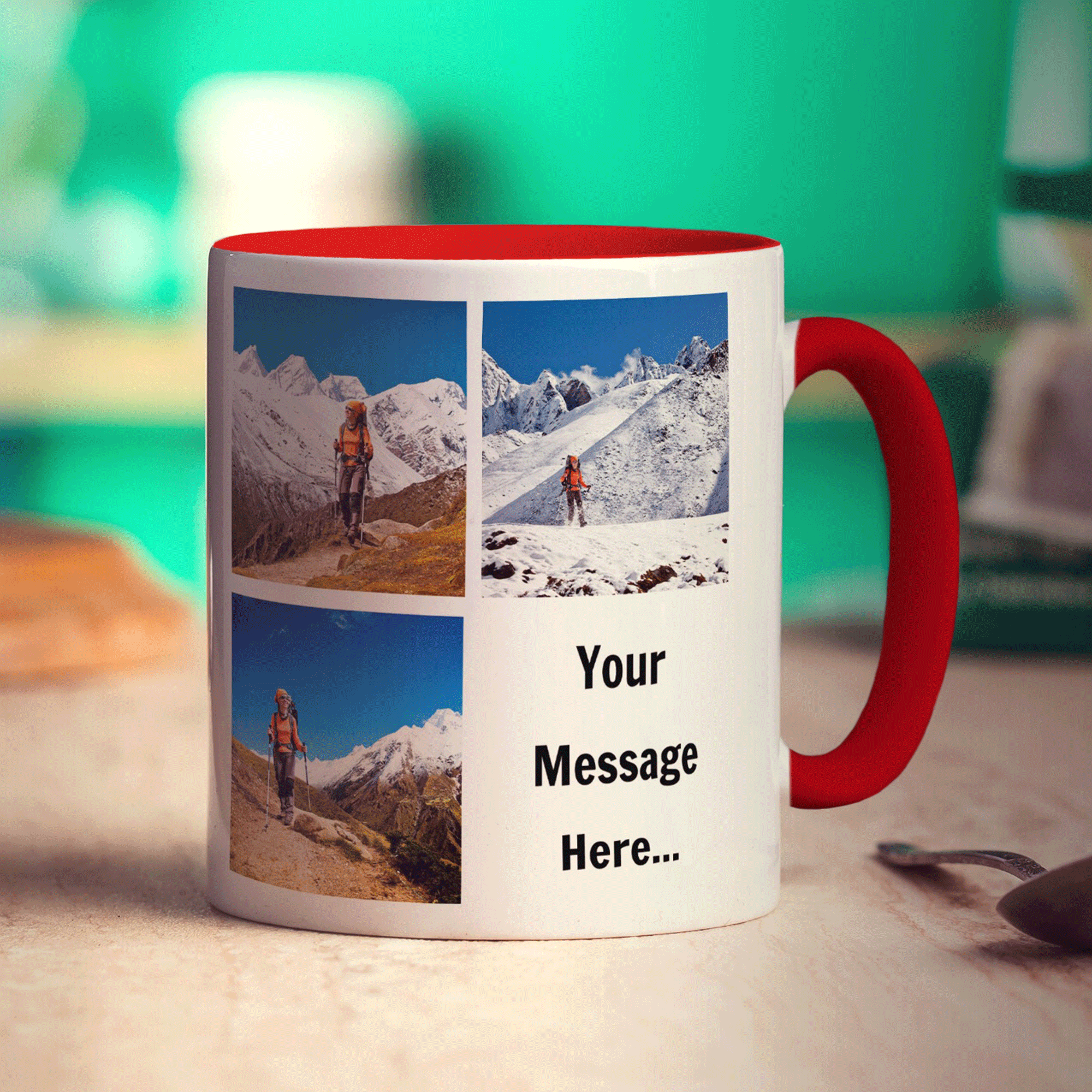 3 Photo and Message Collage Mug