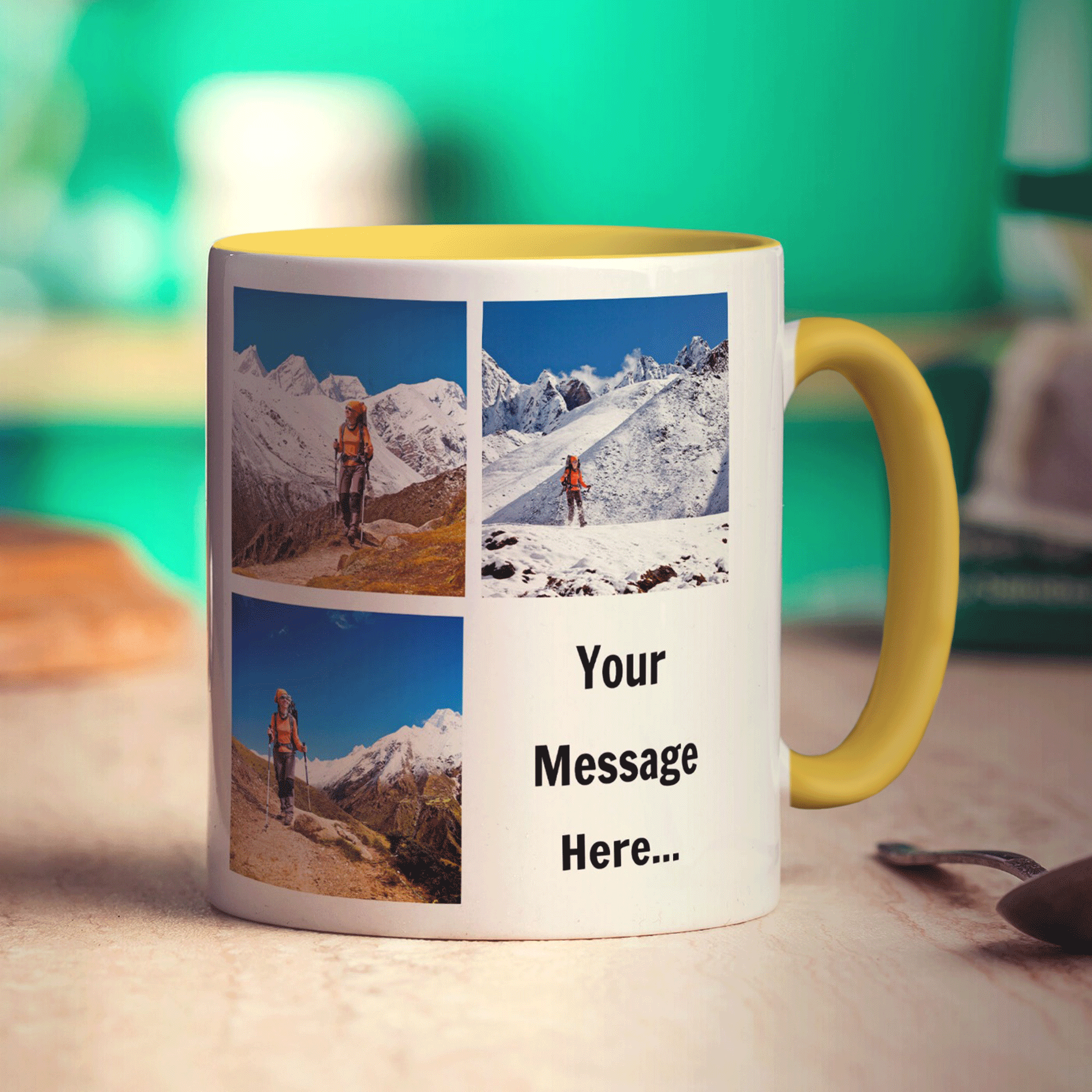 3 Photo and Message Collage Mug