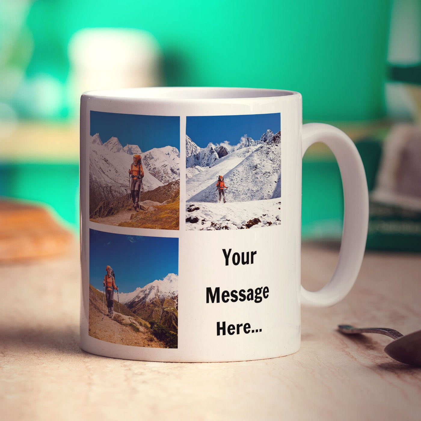 3 Photo and Message Collage Mug
