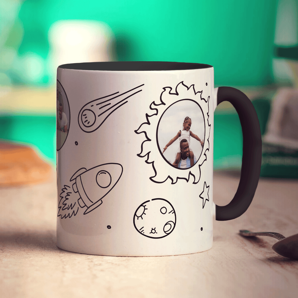 3 Photo Space Doodle Mug - Standard 330ml (11oz) / Black