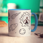 3 Photo Space Doodle Mug - Standard 330ml (11oz) / Blue