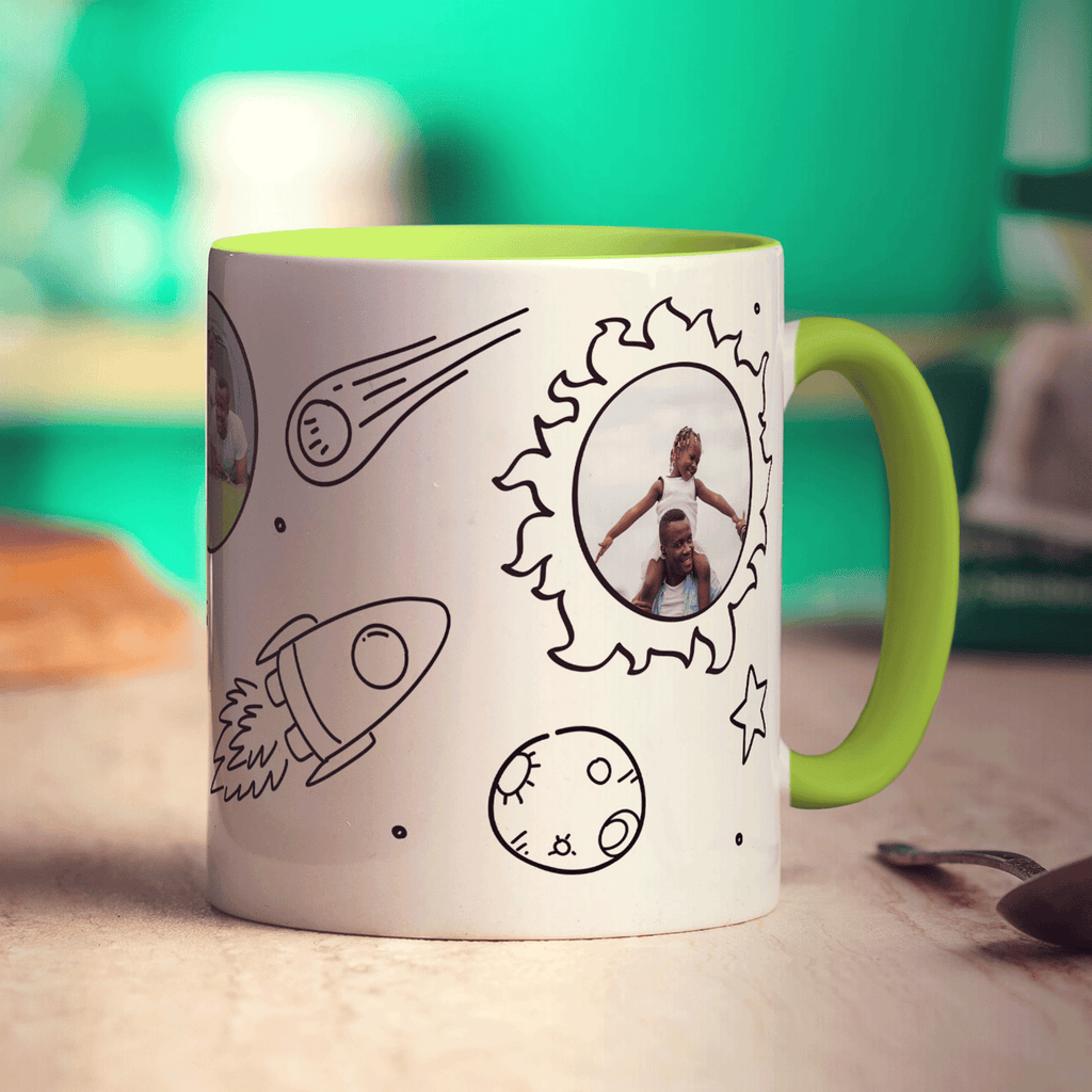 3 Photo Space Doodle Mug - Standard 330ml (11oz) / Green