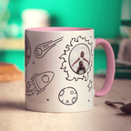 3 Photo Space Doodle Mug - Standard 330ml (11oz) / Pink