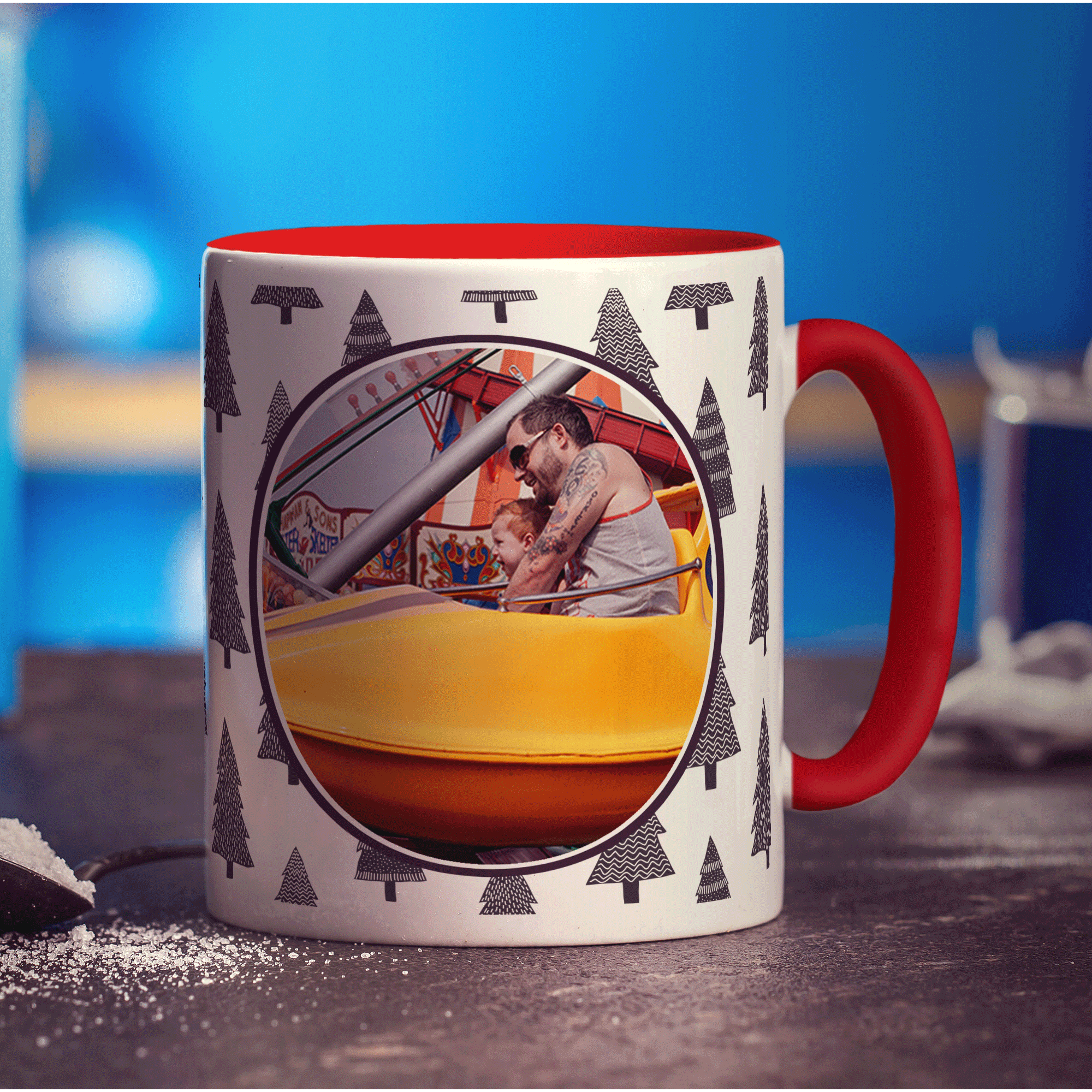 Christmas Tree Pattern Photo Mug