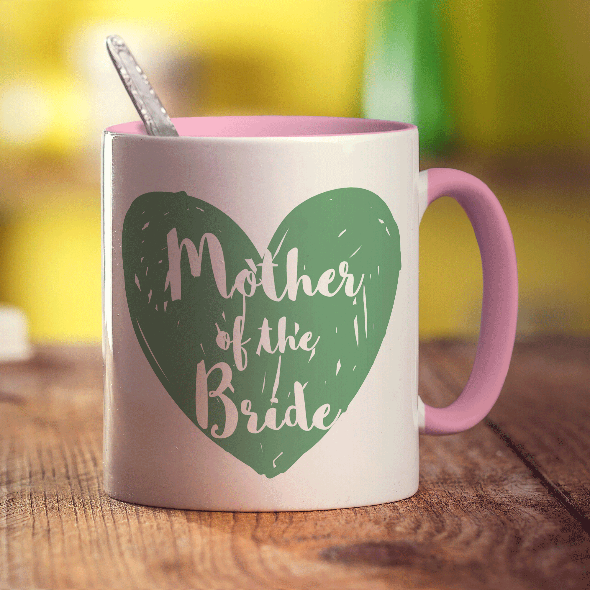 Mother of the Bride Heart Name Mug