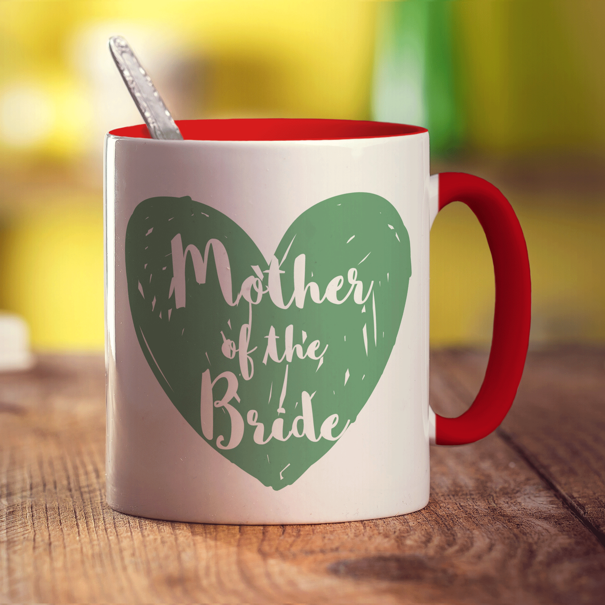 Mother of the Bride Heart Name Mug