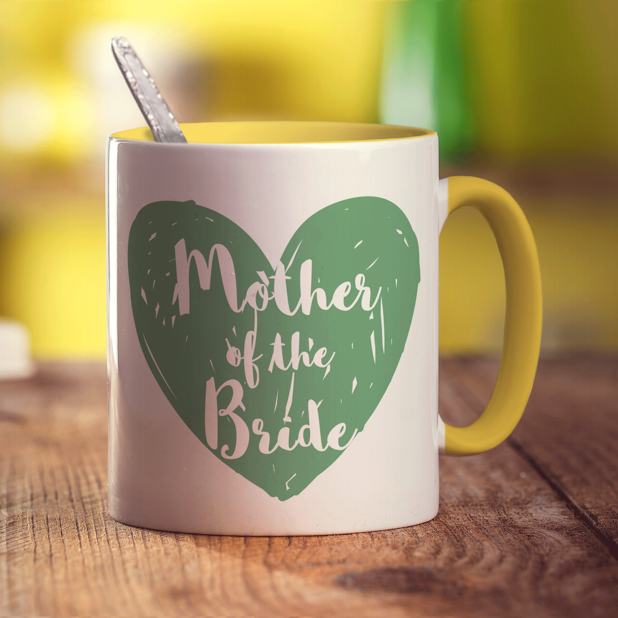 Mother of the Bride Heart Name Mug
