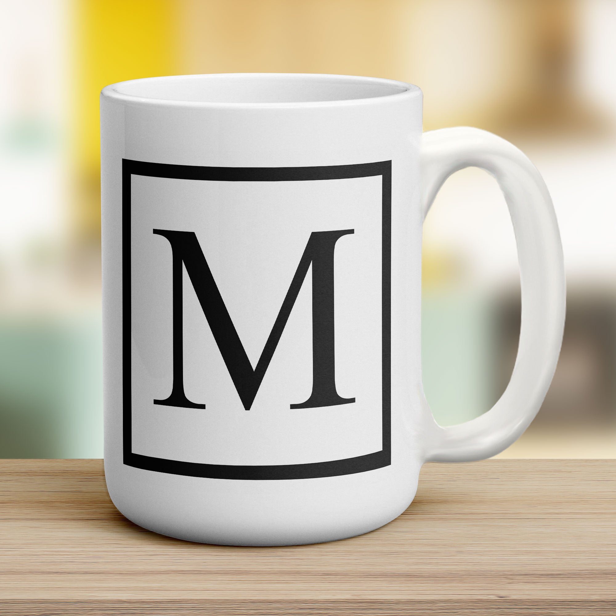 Monogram Initial Mug - Jumbo 440ml (15oz) / White