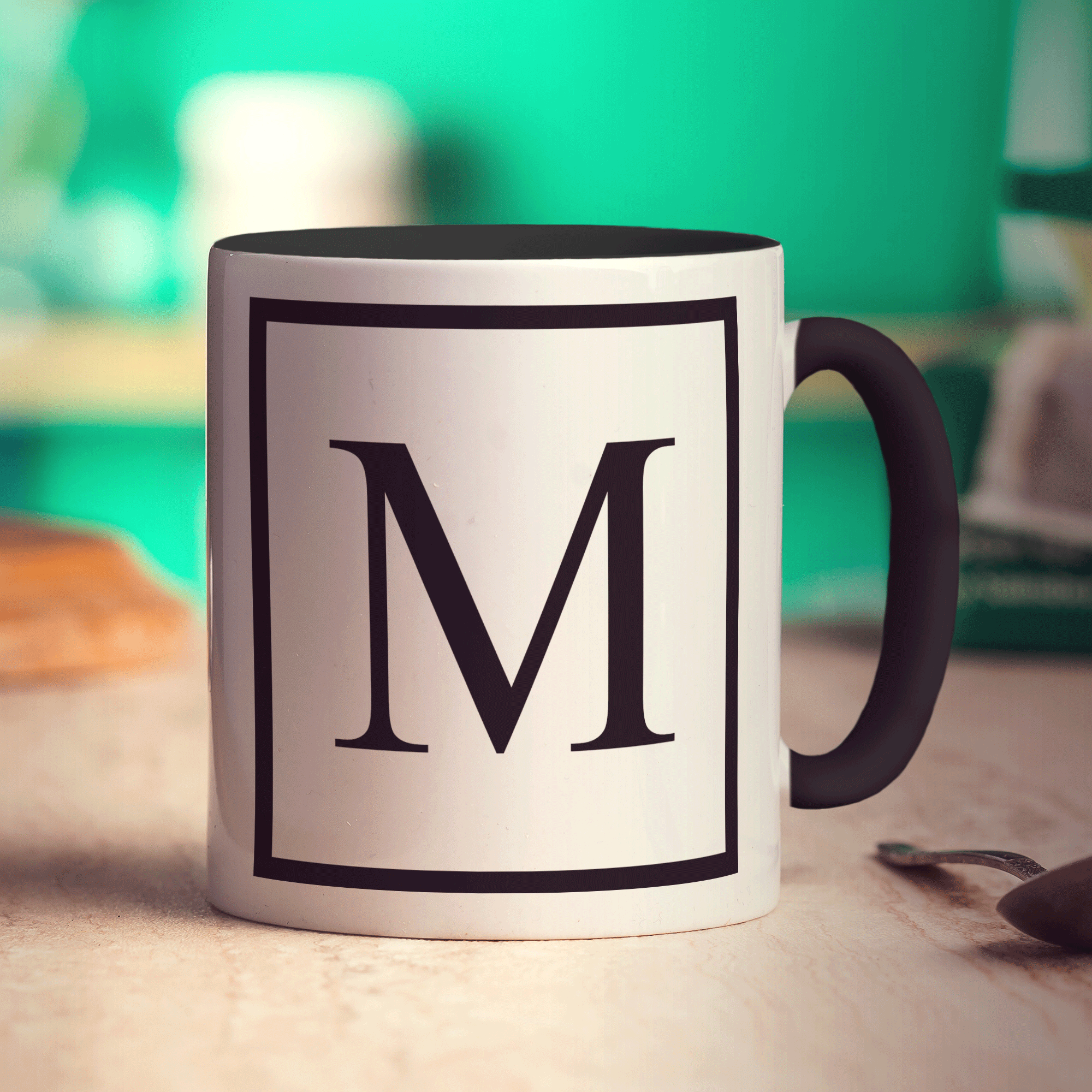 Monogram Initial Mug - Standard 330ml (11oz) / Black