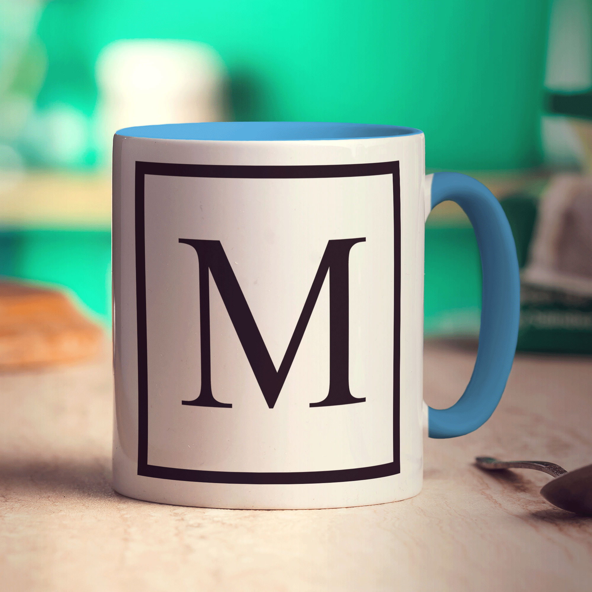 Monogram Initial Mug - Standard 330ml (11oz) / Blue
