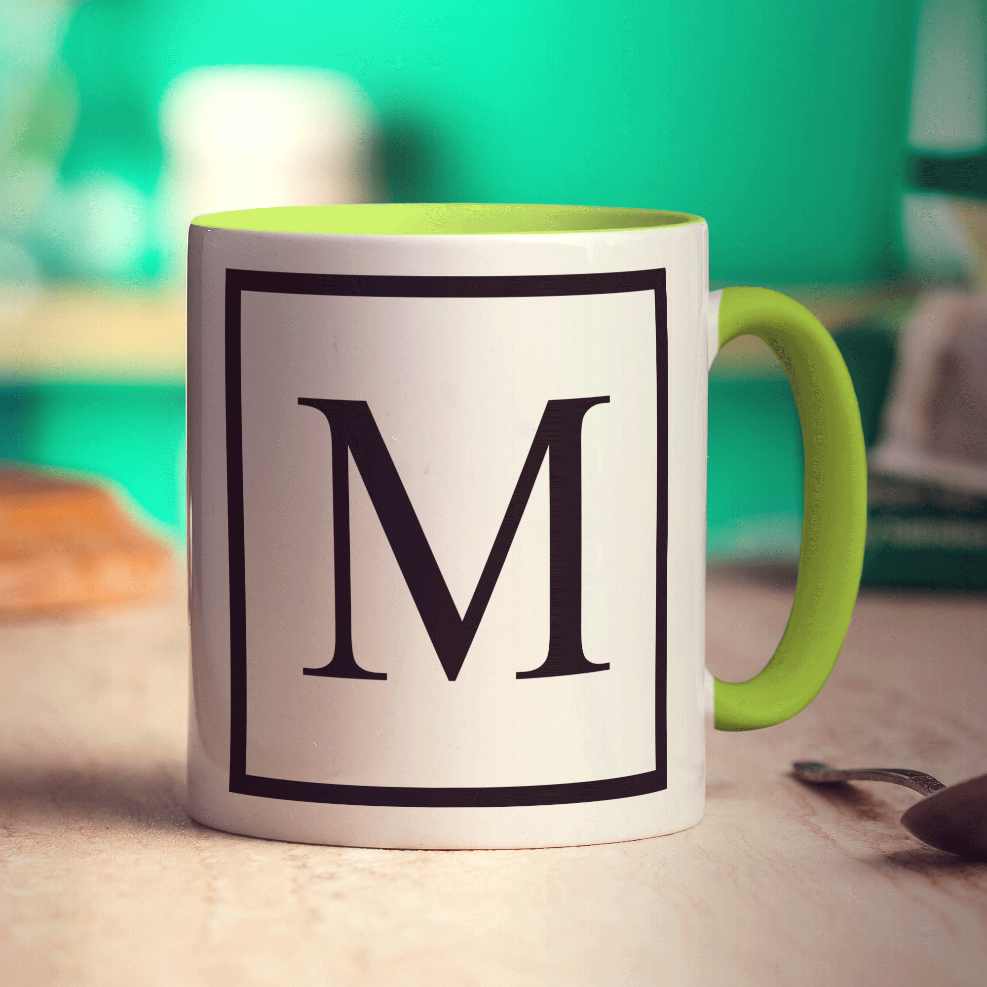 Monogram Initial Mug - Standard 330ml (11oz) / Green