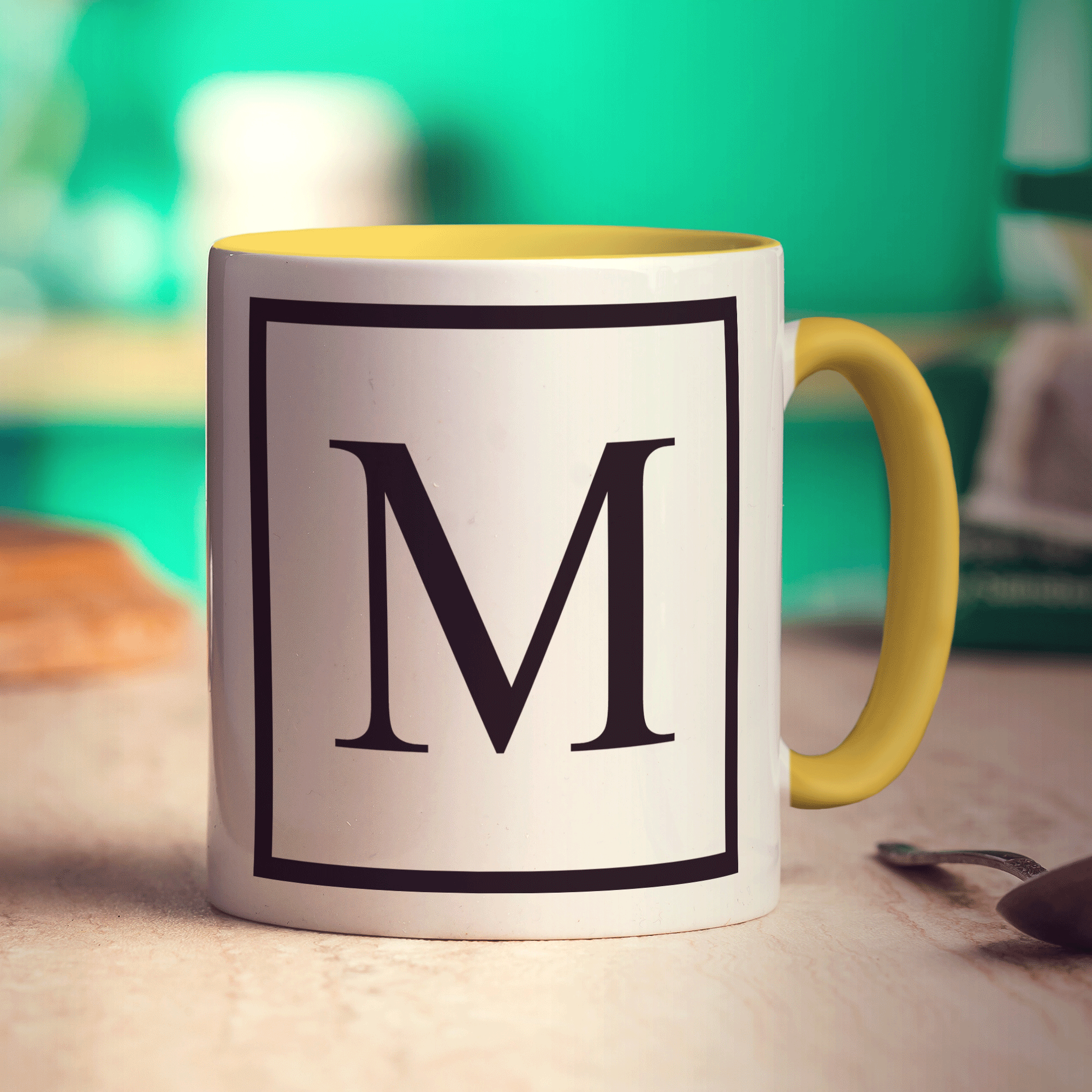 Monogram Initial Mug - Standard 330ml (11oz) / Yellow