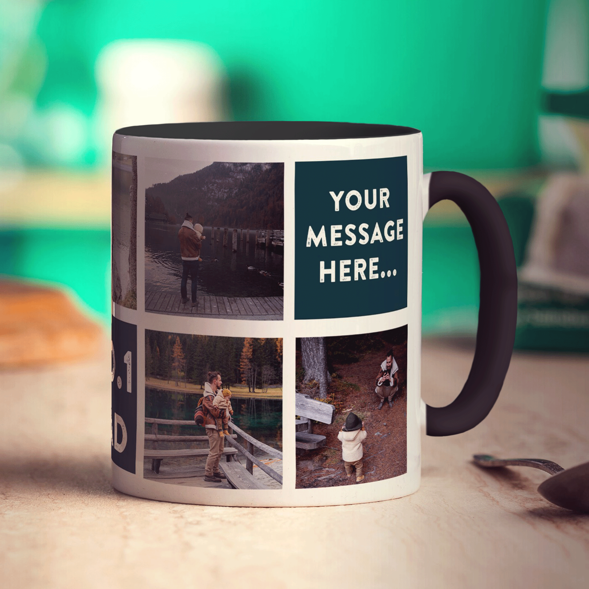 No.1 Dad Collage Mug with 7 Photos