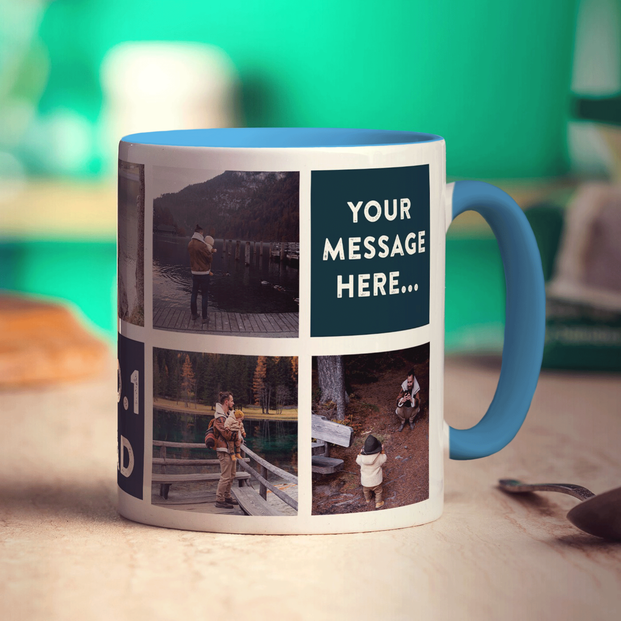 No.1 Dad Collage Mug with 7 Photos