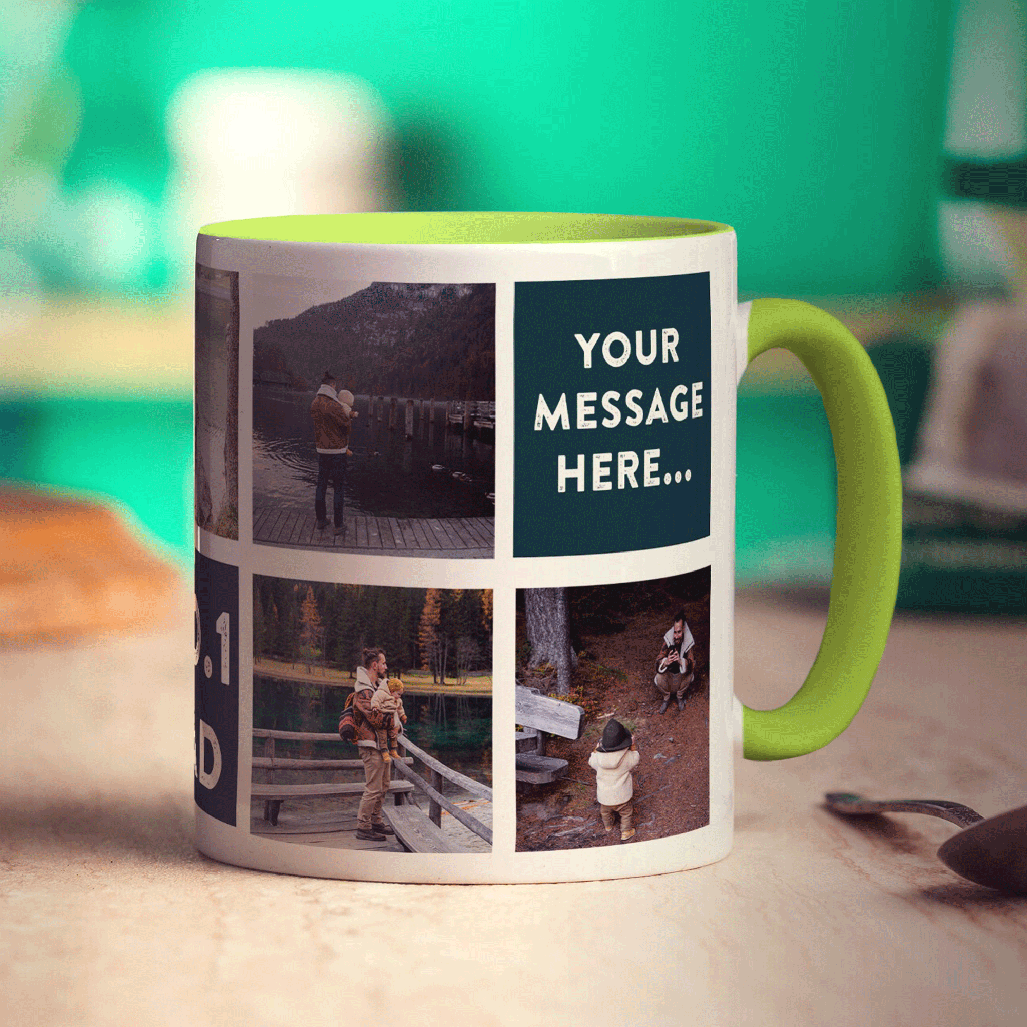 No.1 Dad Collage Mug with 7 Photos