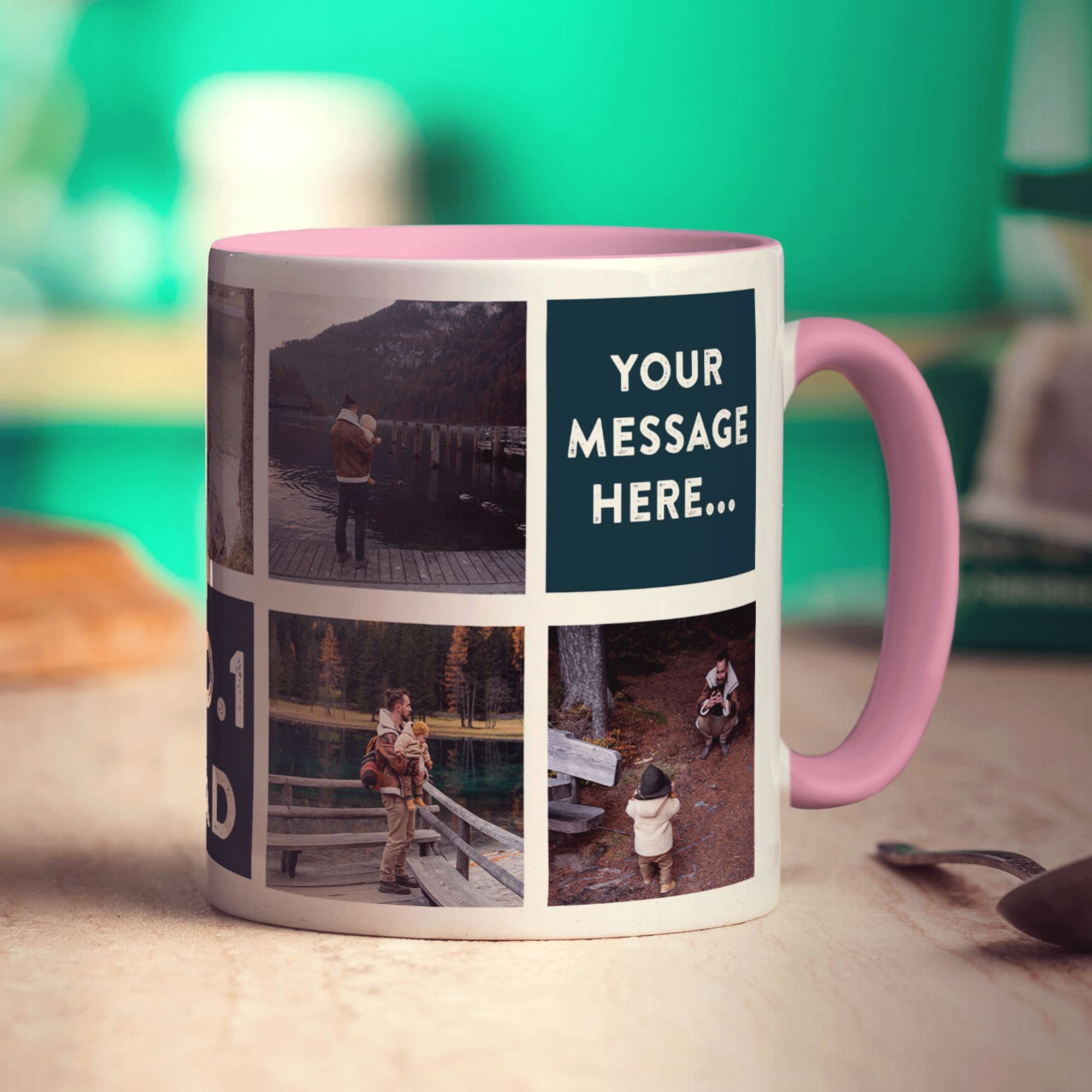 No.1 Dad Collage Mug with 7 Photos