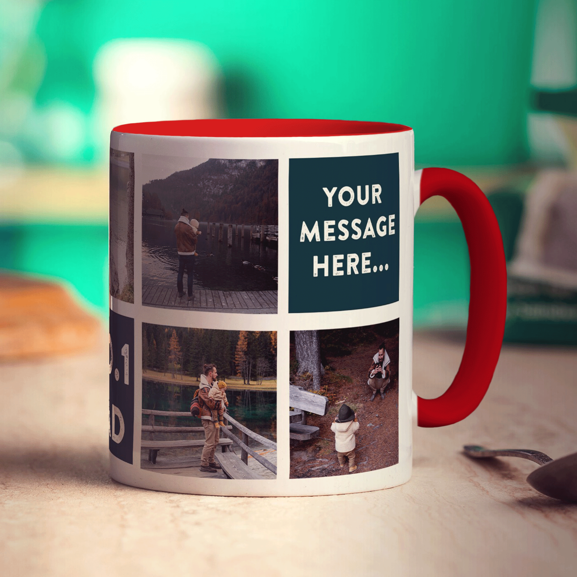 No.1 Dad Collage Mug with 7 Photos