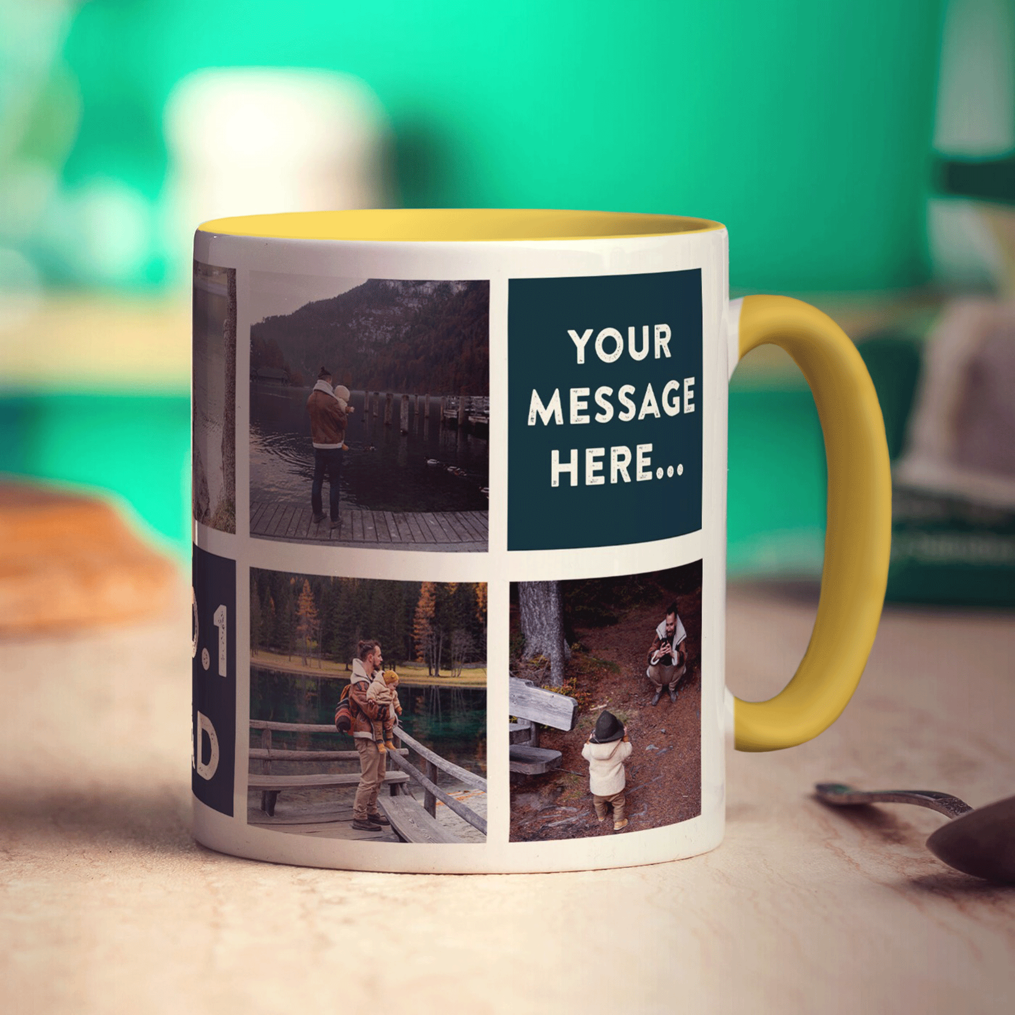 No.1 Dad Collage Mug with 7 Photos