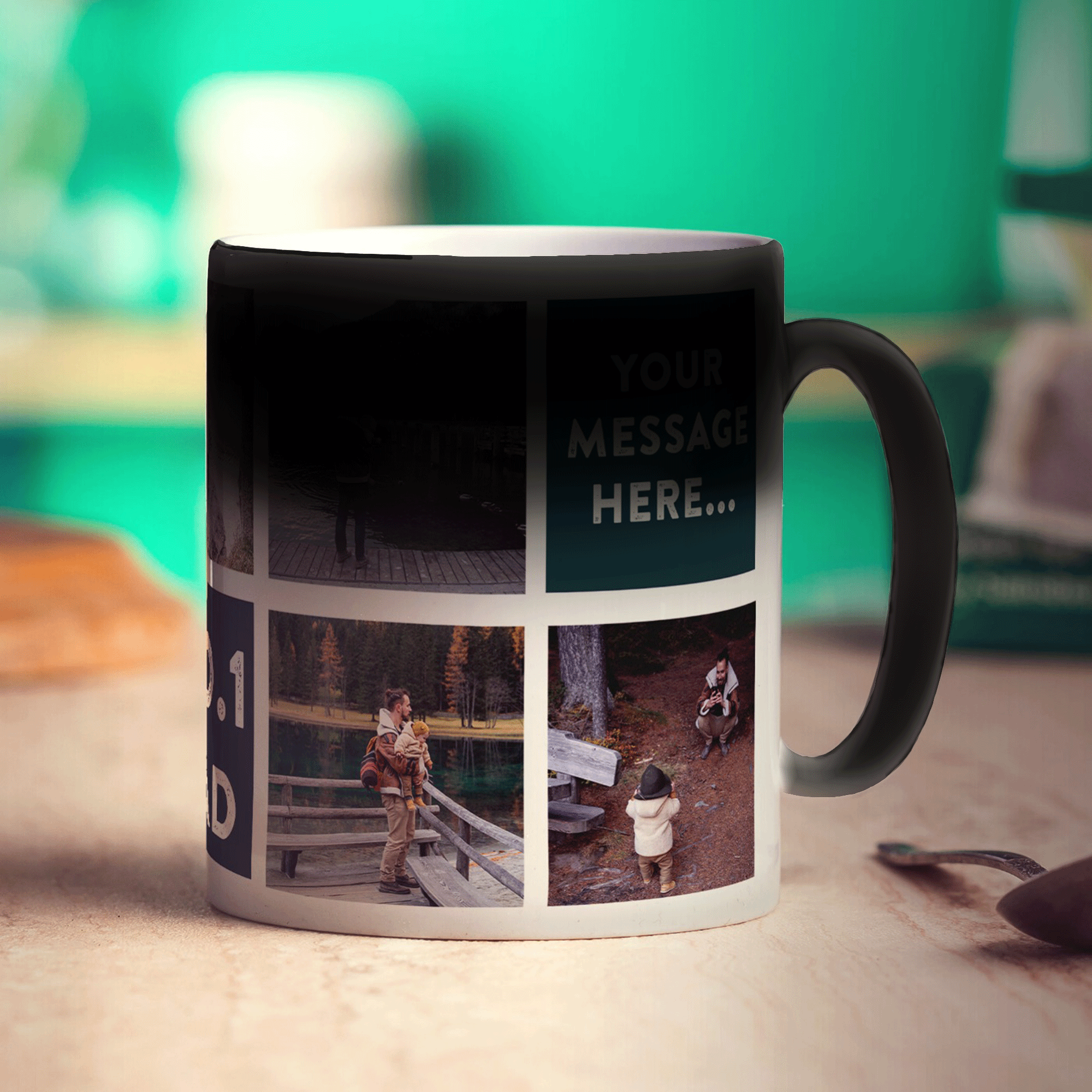 No.1 Dad Collage Mug with 7 Photos