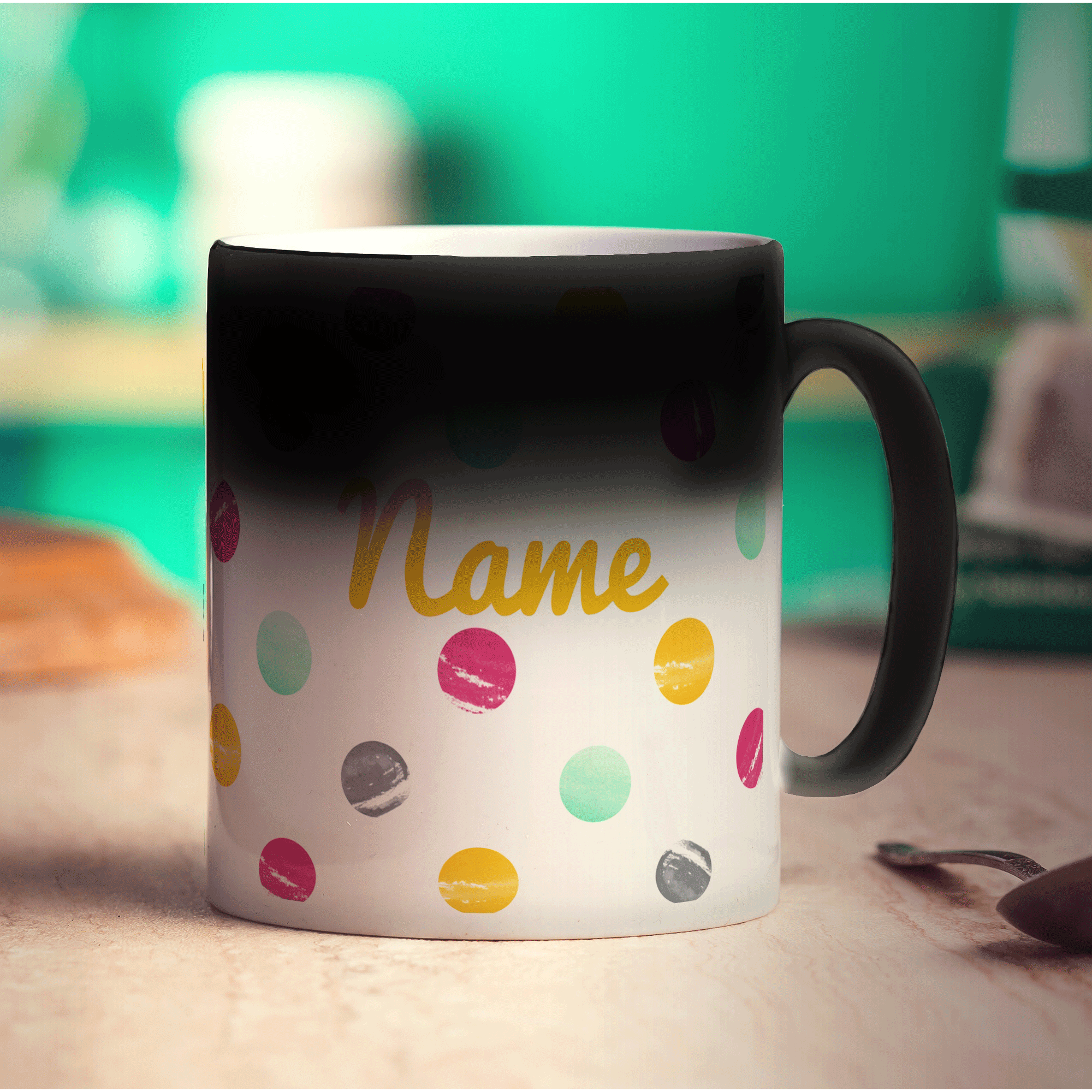 Watercolour Dotty Name Mug