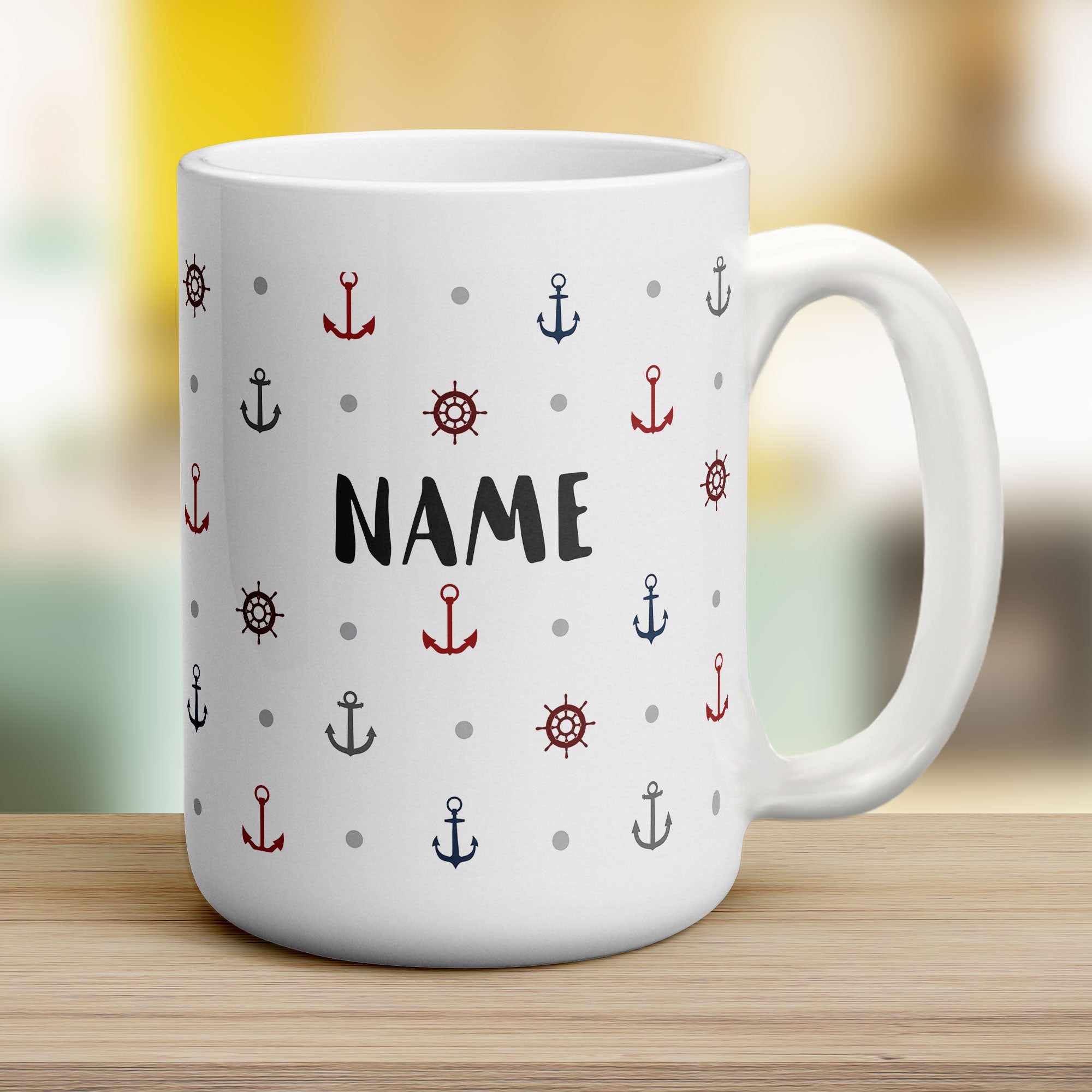 Anchor Pattern Name Mug