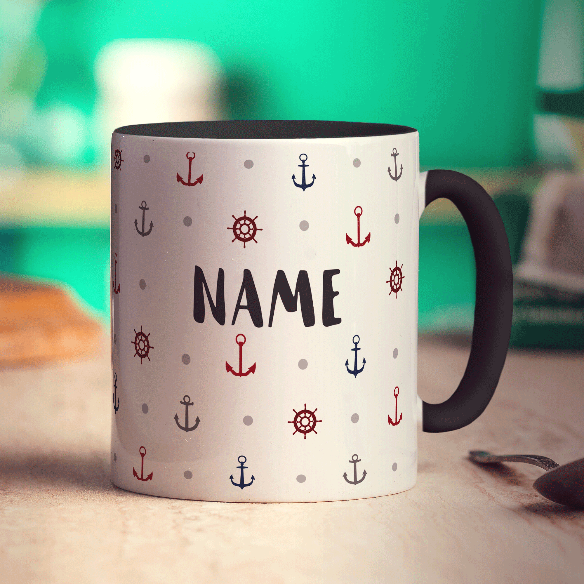 Anchor Pattern Name Mug