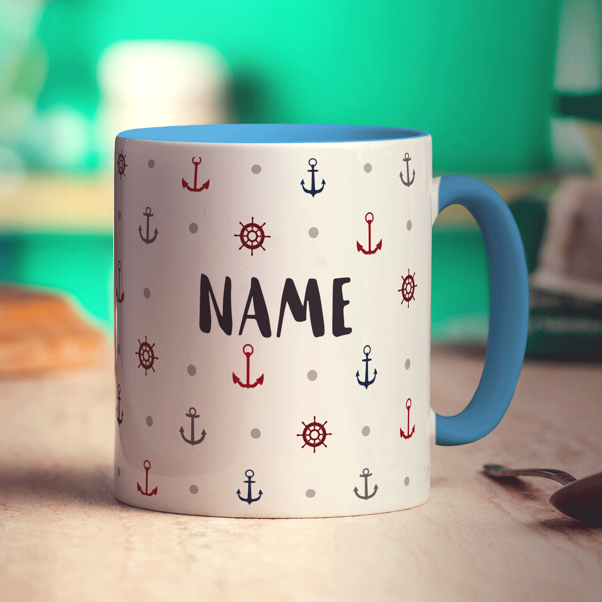 Anchor Pattern Name Mug