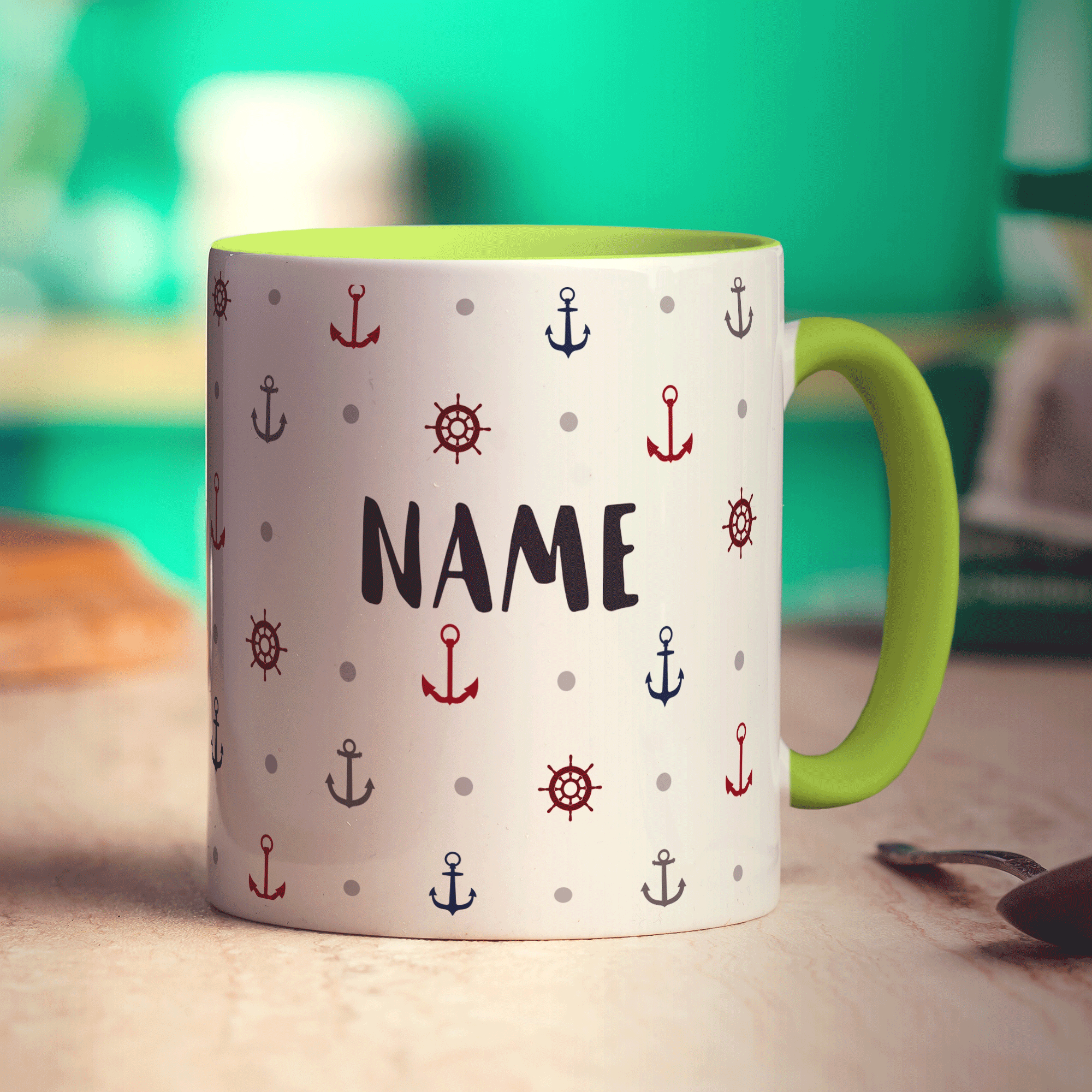 Anchor Pattern Name Mug