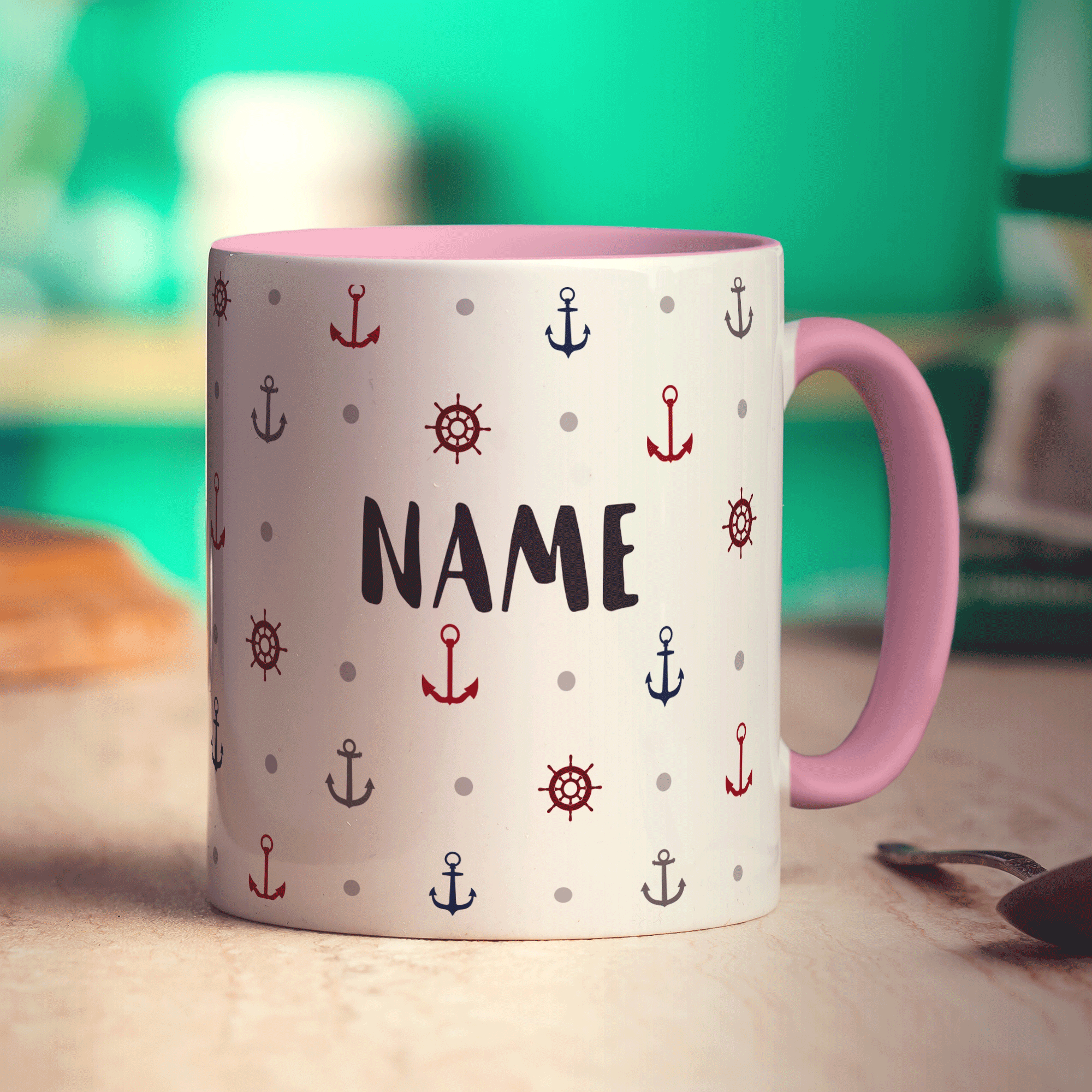 Anchor Pattern Name Mug