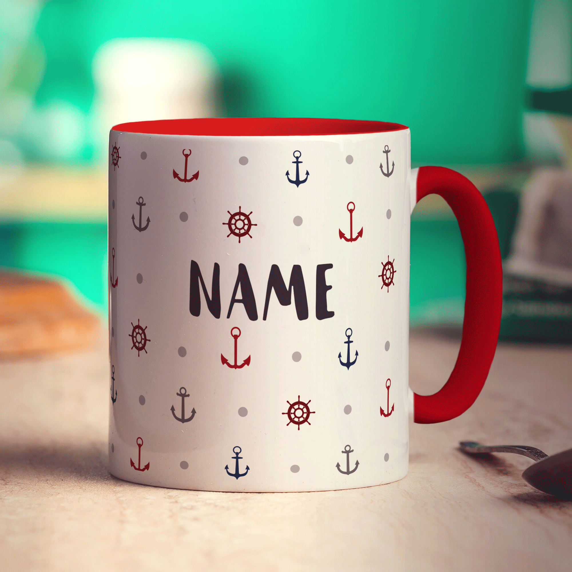 Anchor Pattern Name Mug