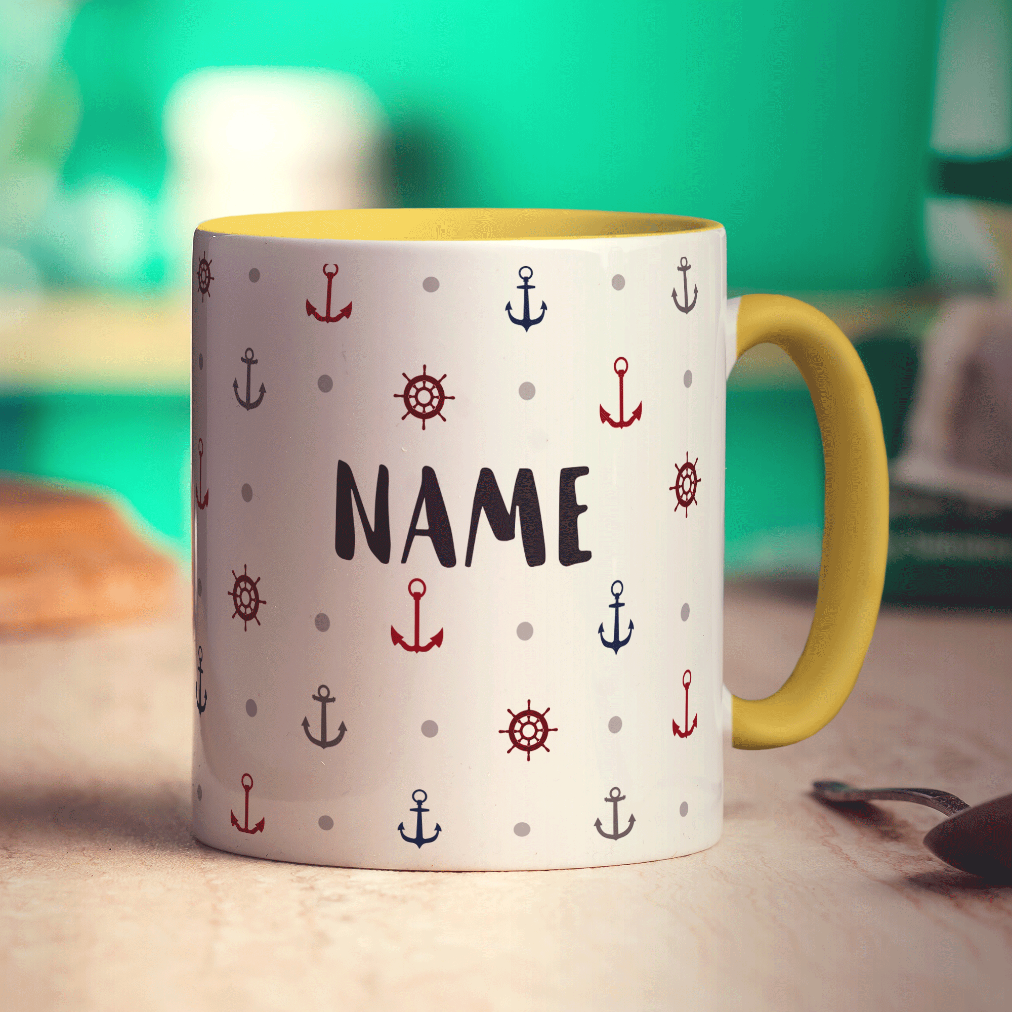 Anchor Pattern Name Mug