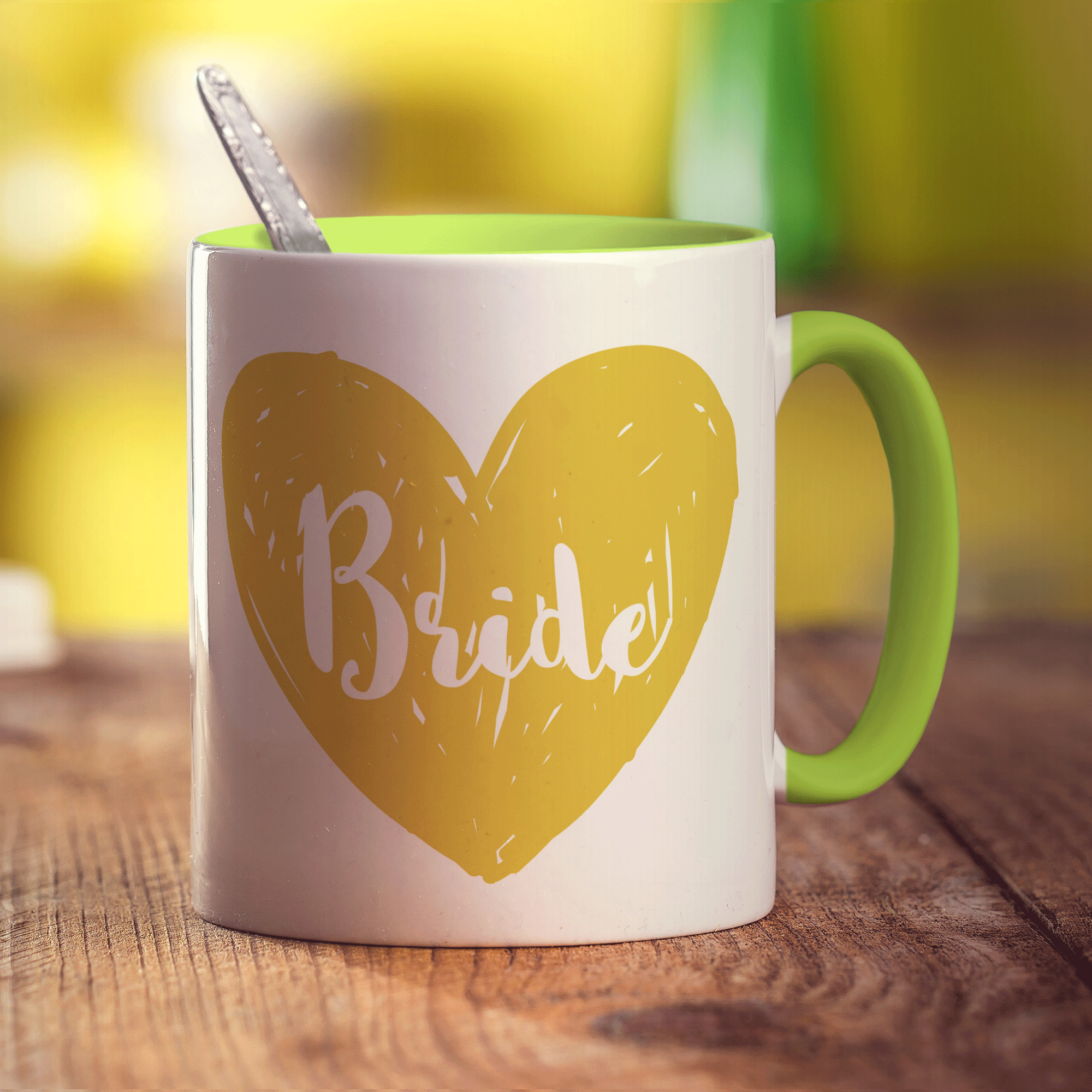 Bride Name Heart Mug
