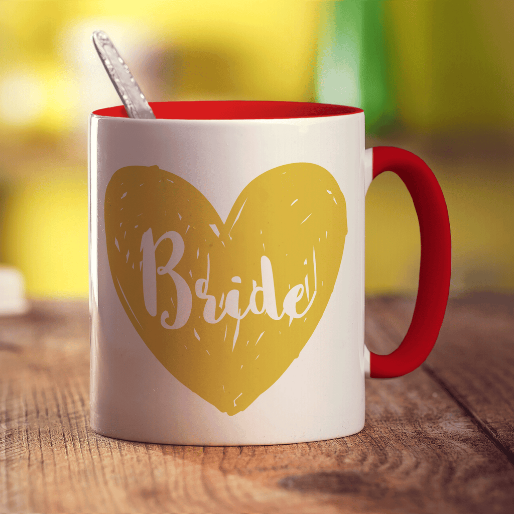 Bride Name Heart Mug